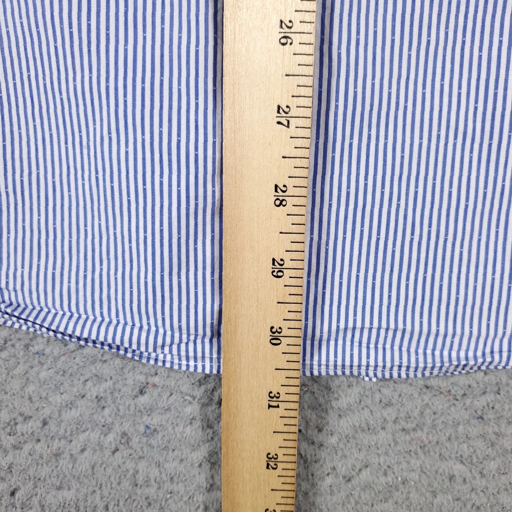 Tommy Hilfiger Tommy Hilfiger Blue Striped Dress Shirt Mens Size 16 Long Sleeve Button Up Classic Modern Preppy Size 42R - 4 Thumbnail