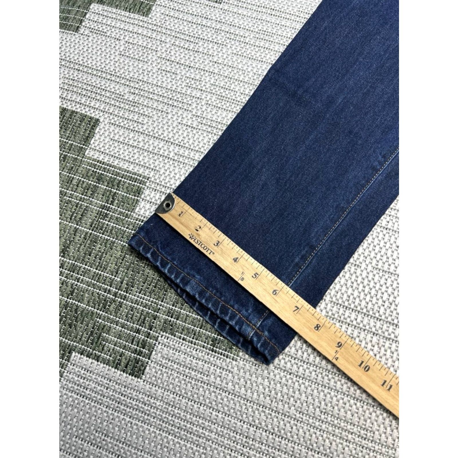 Lands' End Lands' End Square Rigger Jeans Mens 34 Blue Denim Regular Fit 5-Pocket 34x33 Mid Rise Straight Jeans Size US 34 / EU 50 - 3 Thumbnail
