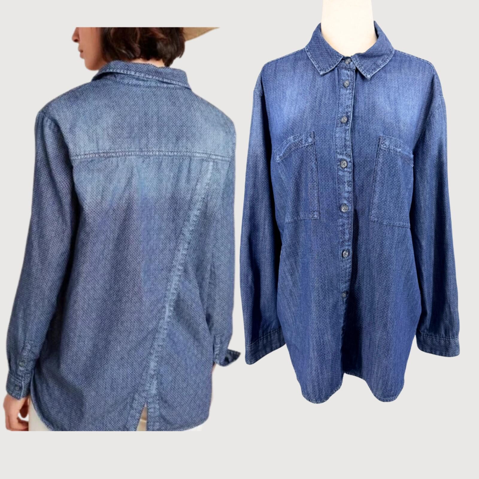 Other Pilcro and the Letterpress Polka Dot Denim Button Down M Size M / US 6-8 / IT 42-44 - 1 Thumbnail