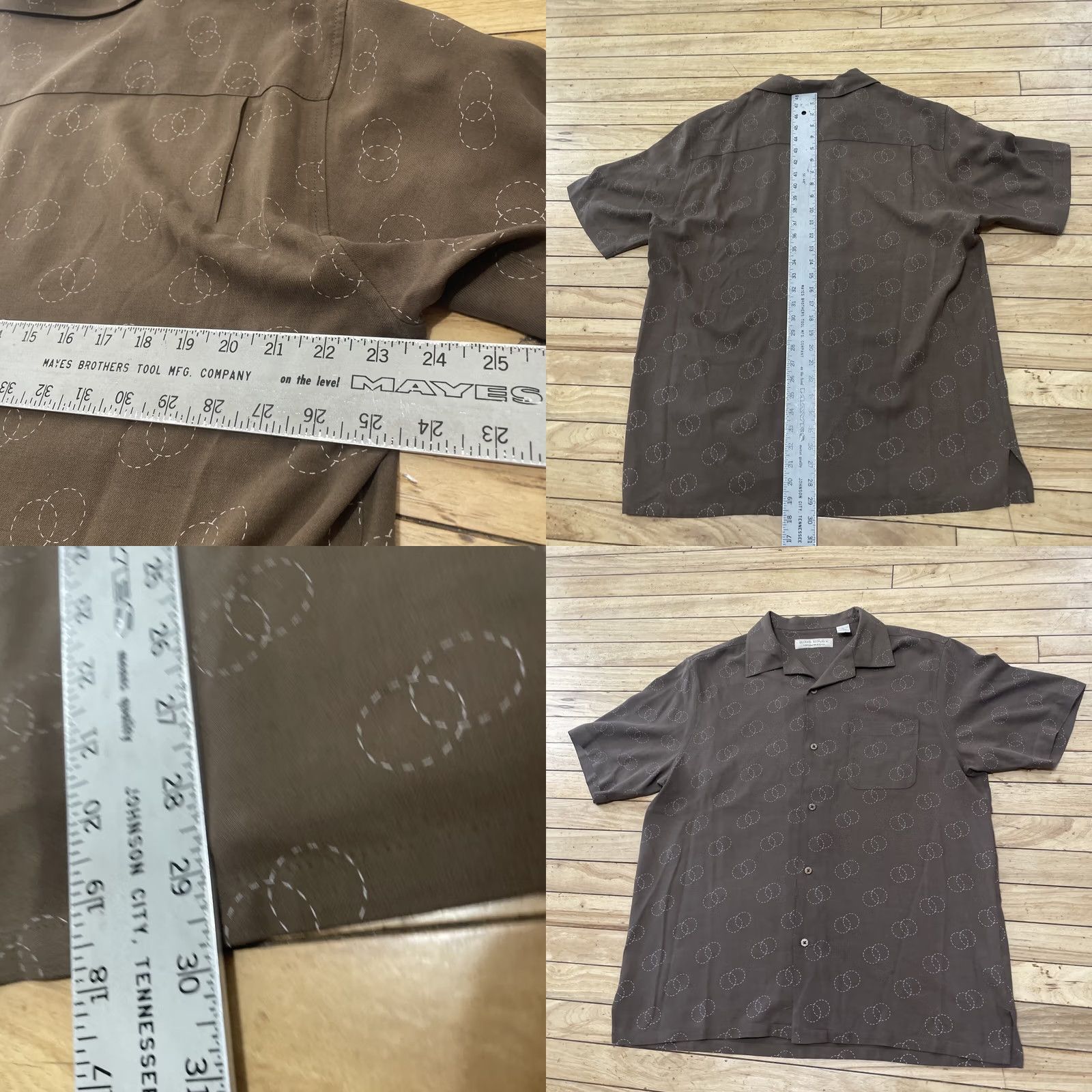 Vintage VINTAGE Island Republic Silk Button Shirt Men XL Relaxed Brown Western Geometry Circles Button-Up Collared Short Sleeve Western Theme Mens Size US XL / EU 56 / 4 - 8 Thumbnail