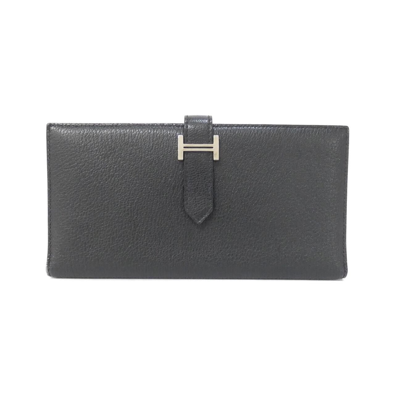 Hermes Hermès Béarn Soufflet Chèvre Long Wallet Leather Long Wallet Q DUTY FREE for USA