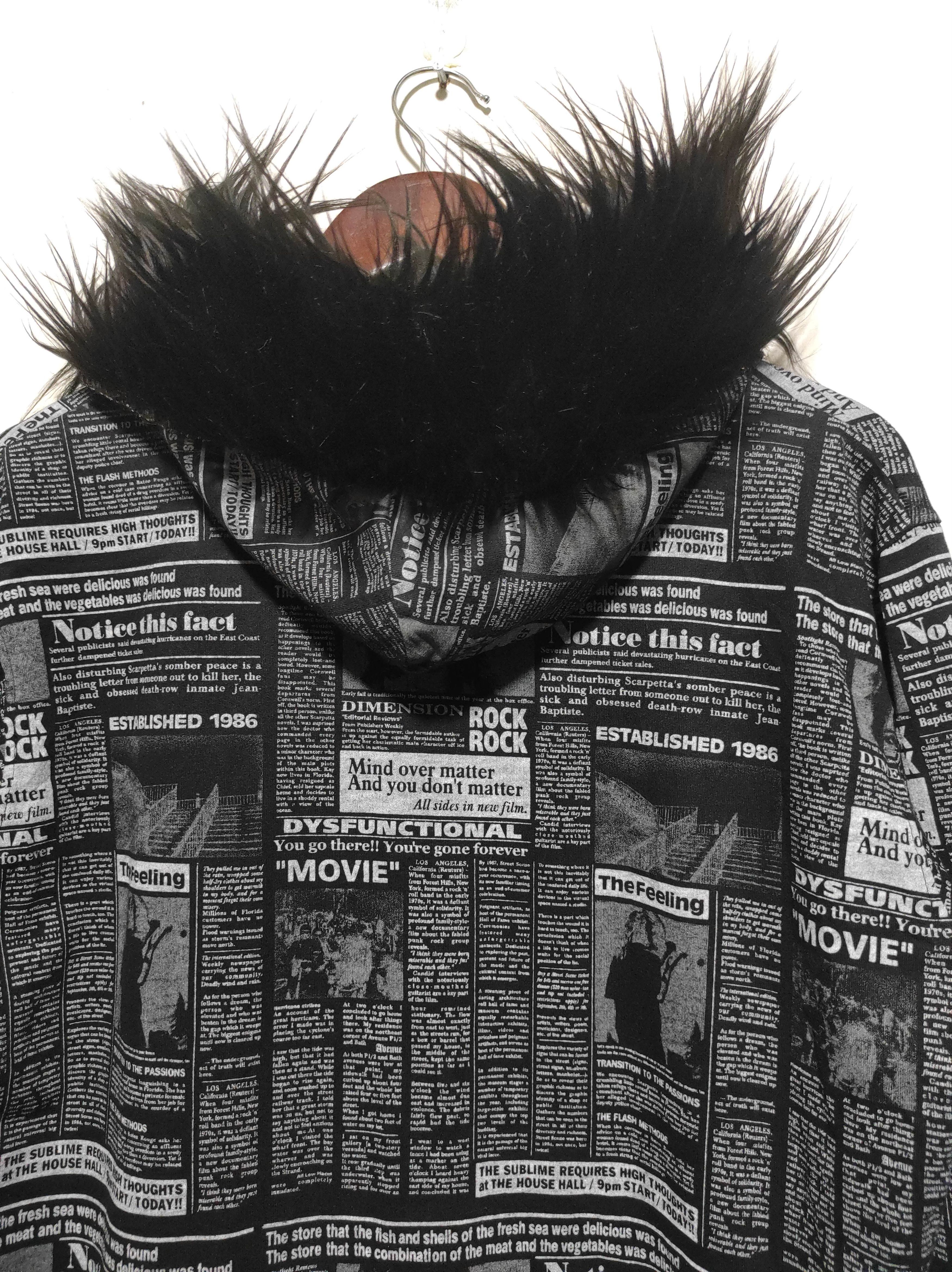 Hysteric Glamour Commontage Newspapper Zip Fur Hoodie LGB IfSixWasNine style Size US L / EU 52-54 / 3 - 16 Thumbnail