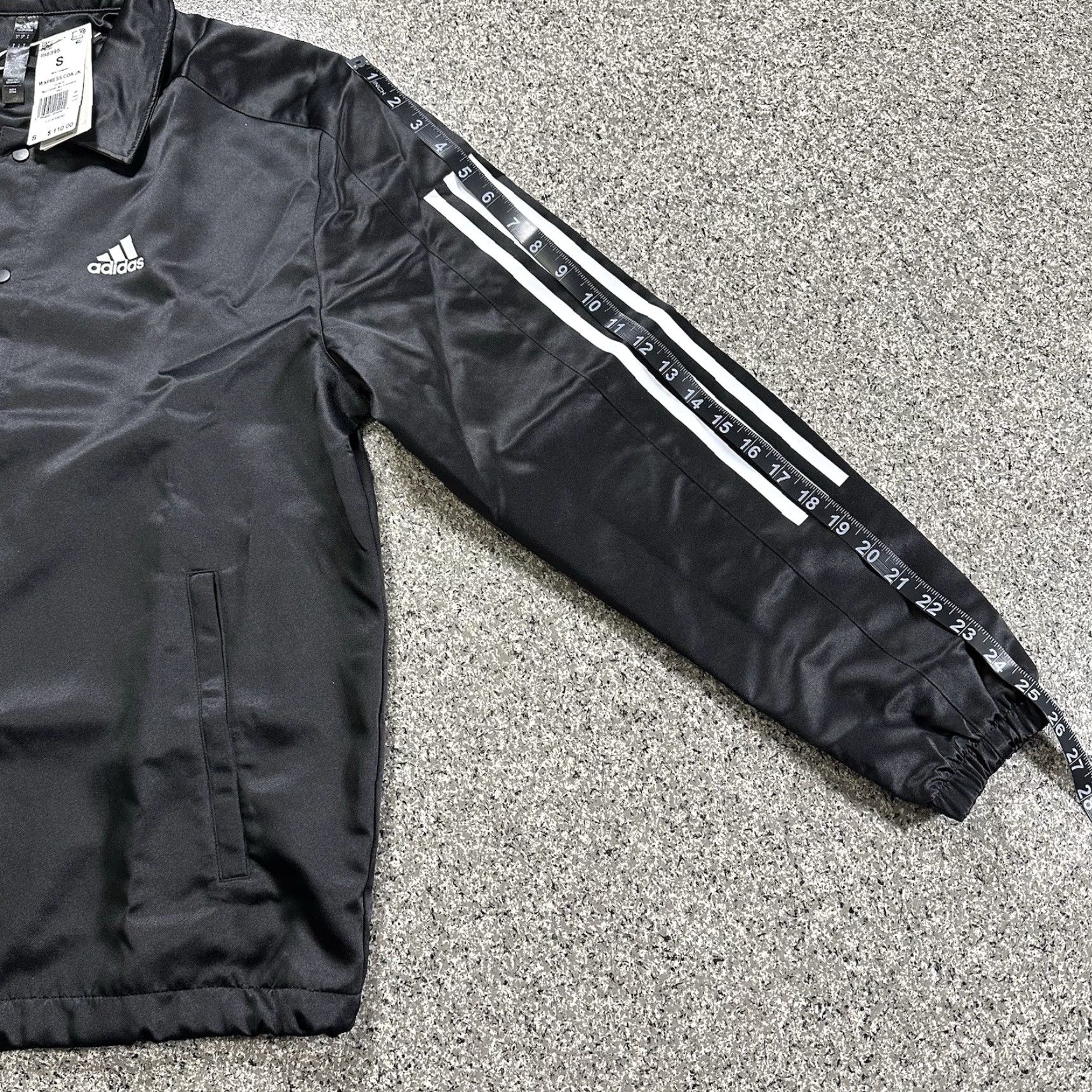 Adidas Adidas Jacket Mens S Originals Satin Coaches Black Solid Snap Sportswear IB8395 Size US S / EU 44-46 / 1 - 6 Thumbnail