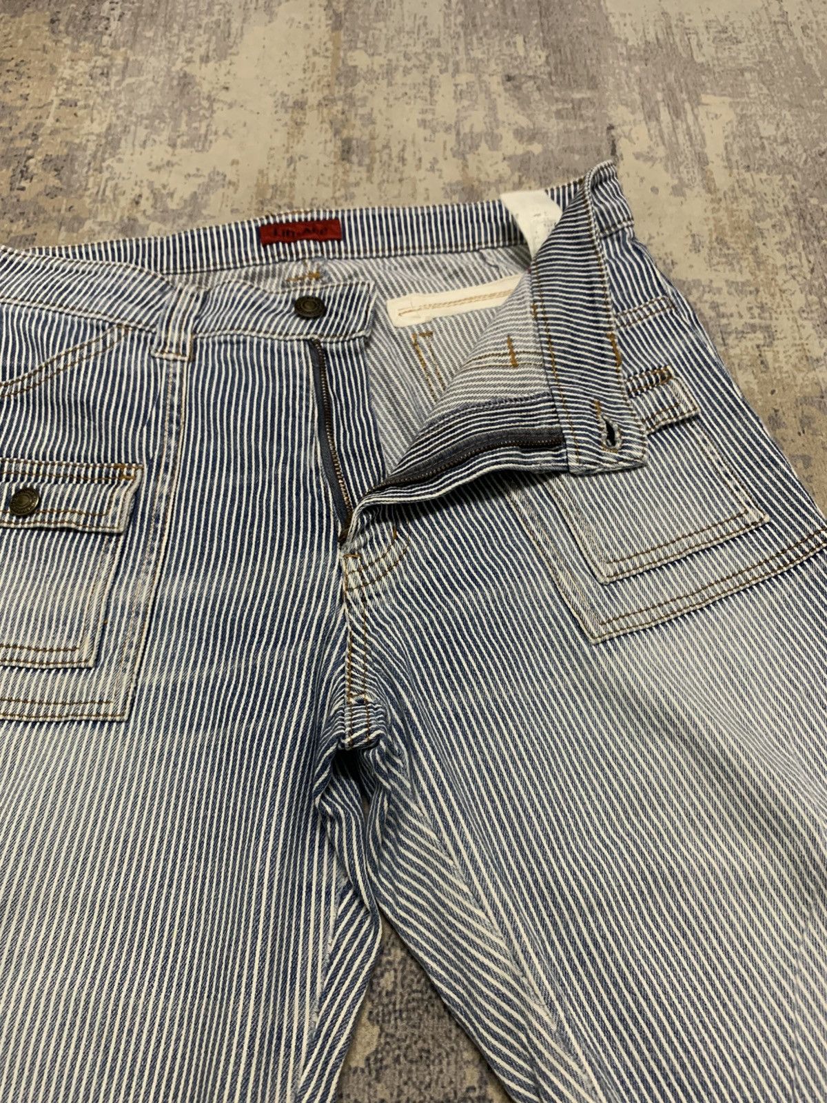Japanese Brand Flared Lib-Ase Japan Hickory Striped Bush Pant Jeans Size US 31 - 3 Thumbnail