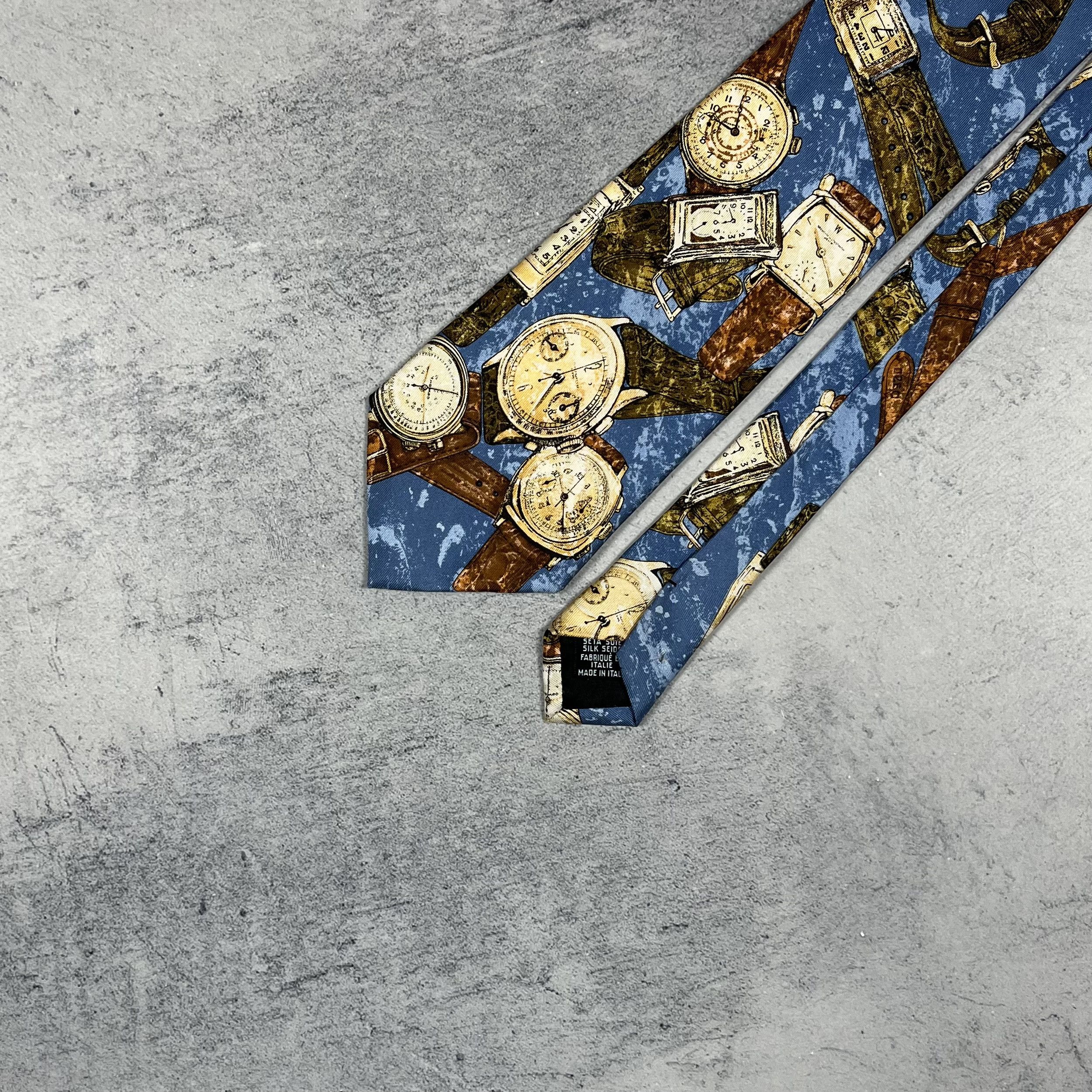 Hugo Boss Vintage Hugo Boss Watch Print Silk Tie 90’s Size ONE SIZE - 5 Thumbnail