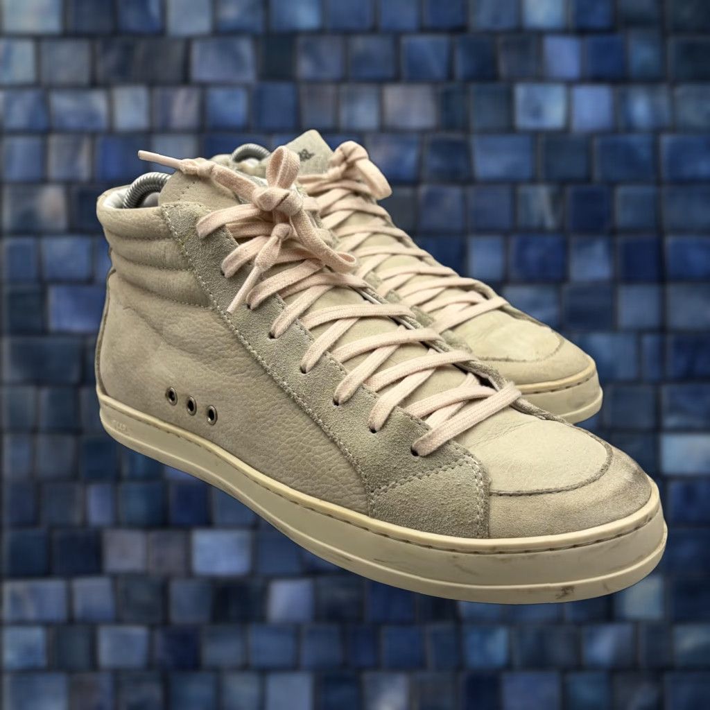 P448 P448 Shoes Womens Beige Suede Mid Top Zipper Sneakers Lined Casual Walking Size 38 EU 38 US 7.5 Shoes Mens Womens Girls Boys Size S / US 4 / IT 40 - 1 Thumbnail