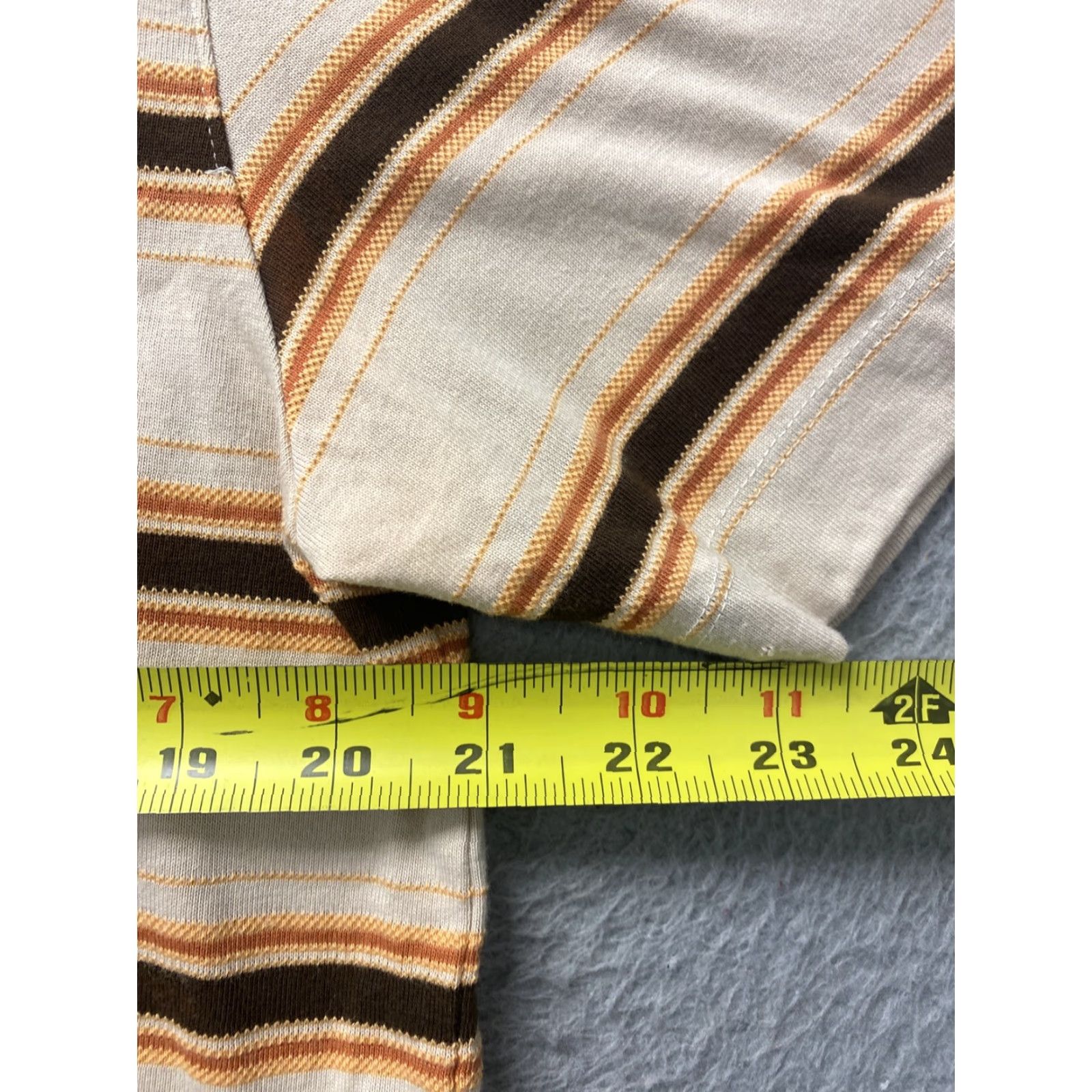Banana Republic Banana Republic Shirt Mens M Tan Striped Polo Raised Stitching Preppy/101-14 Size US M / EU 48-50 / 2 - 4 Thumbnail