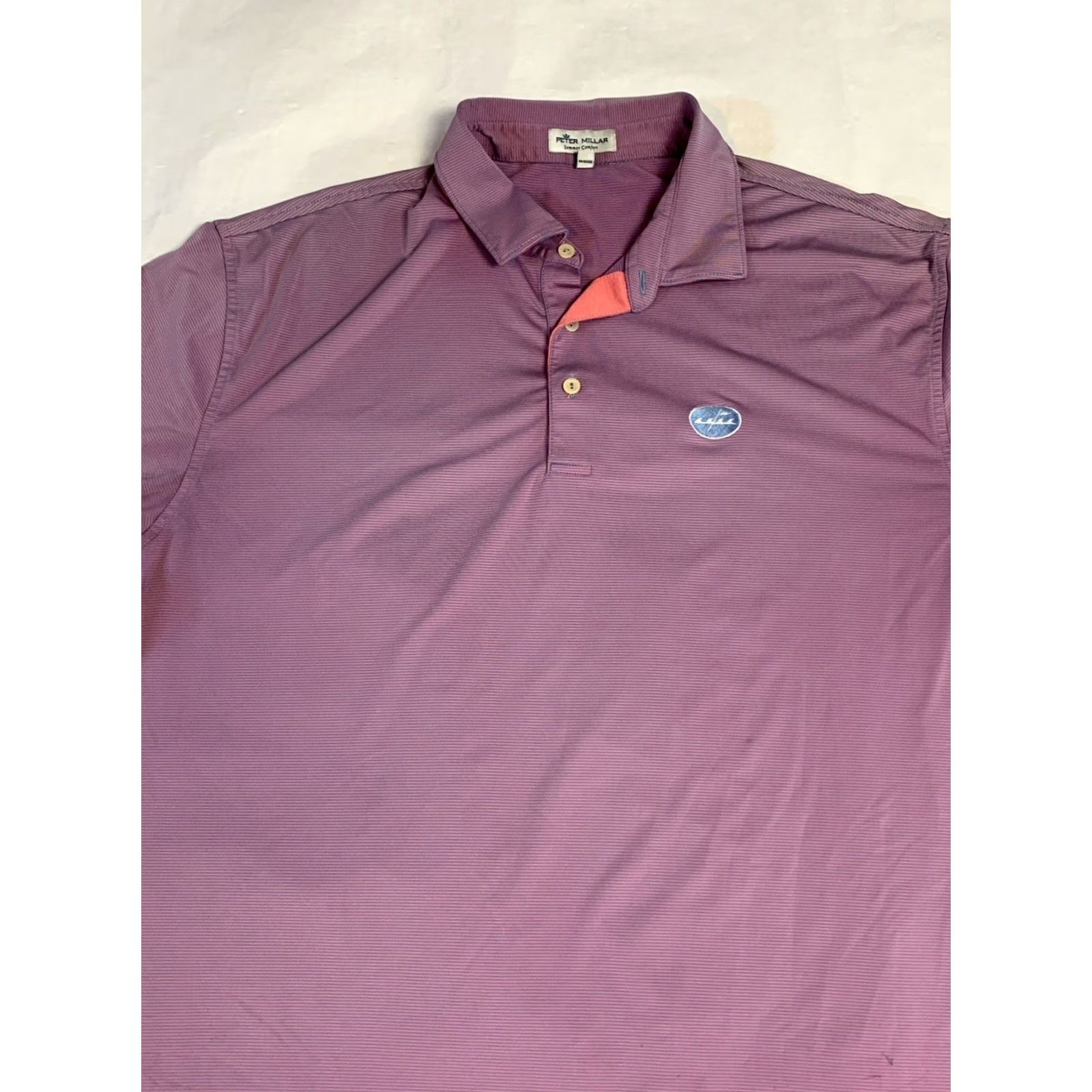 Peter Millar Peter Millar Summer Comfort Polo Shirt Mens XL Purple Striped Performance Rugby Size US XL / EU 56 / 4 - 2 Thumbnail