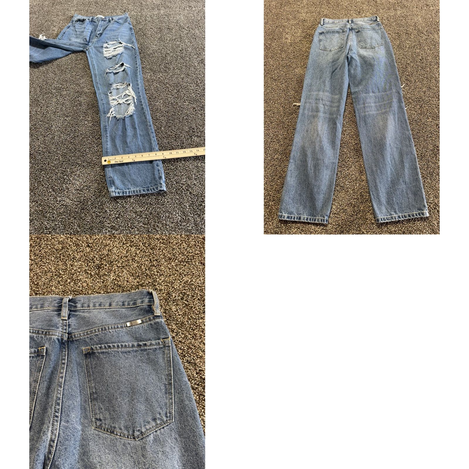 Vintage Kancan Jeans Women's Jeans Size 9 Blue Denim 9/28 Straight Destroyed Distressed Size 30" / US 8 / IT 44 - 8 Thumbnail