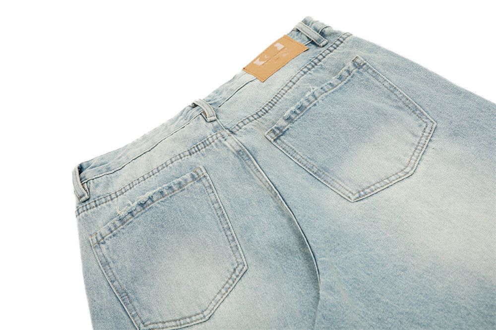 Japanese Brand × Jean Men's all-match straight vintage distressed washed jeans Size US 32 / EU 48 - 6 Thumbnail