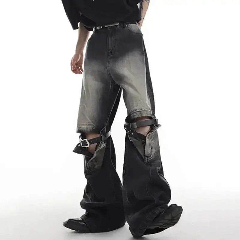 Japanese Brand Bell-bottomed jeans wide legs straight with a joint punk Size US 32 / EU 48 - 6 Thumbnail
