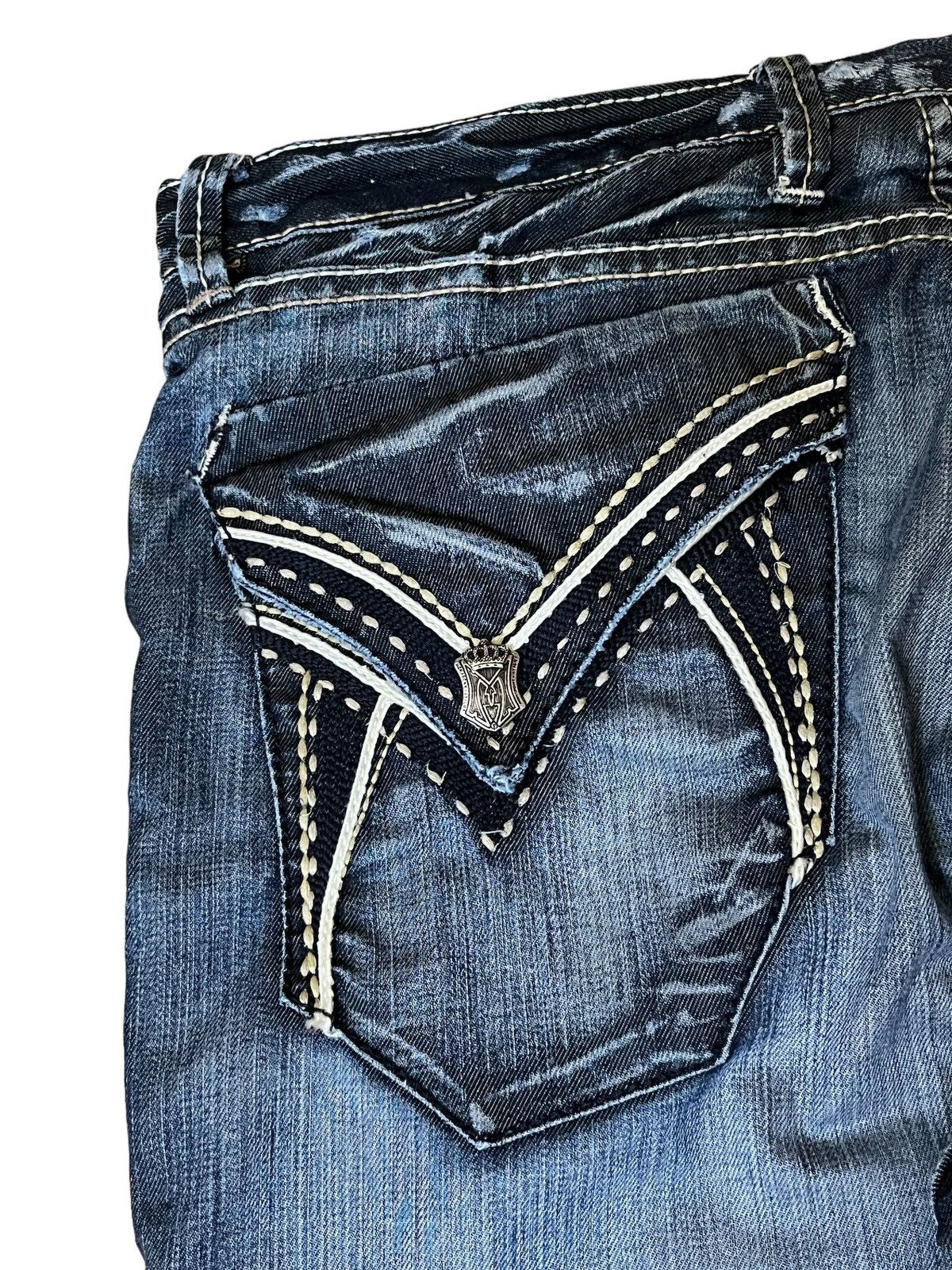 Japanese Brand SICK🔥MONARCHY BOOTSTRAP/FLARE LEG JEANS Size US 36 / EU 52 - 9 Thumbnail