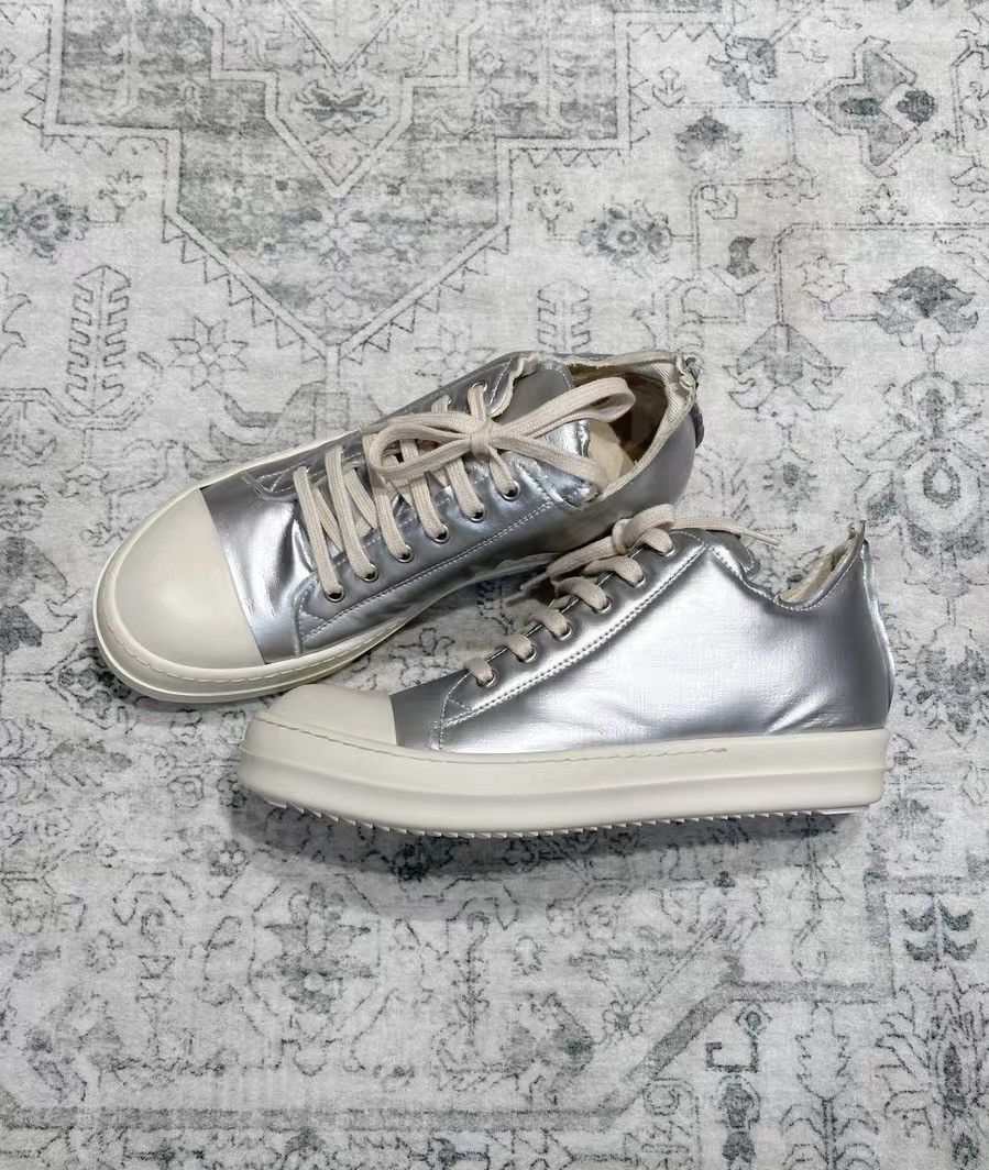 Rick Owens Rick Owens DRKSHDW silver white chunky sneakers Size US 7 / EU 40 - 3 Thumbnail