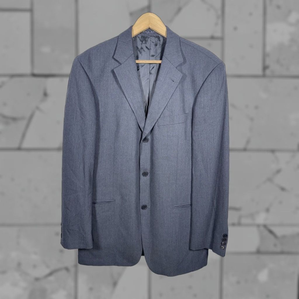 Hugo Boss Vtg HUGO BOSS Virgin Wool Gray Sport Coat Macys Mens 40 L Size US XXS / EU 40 - 1 Thumbnail