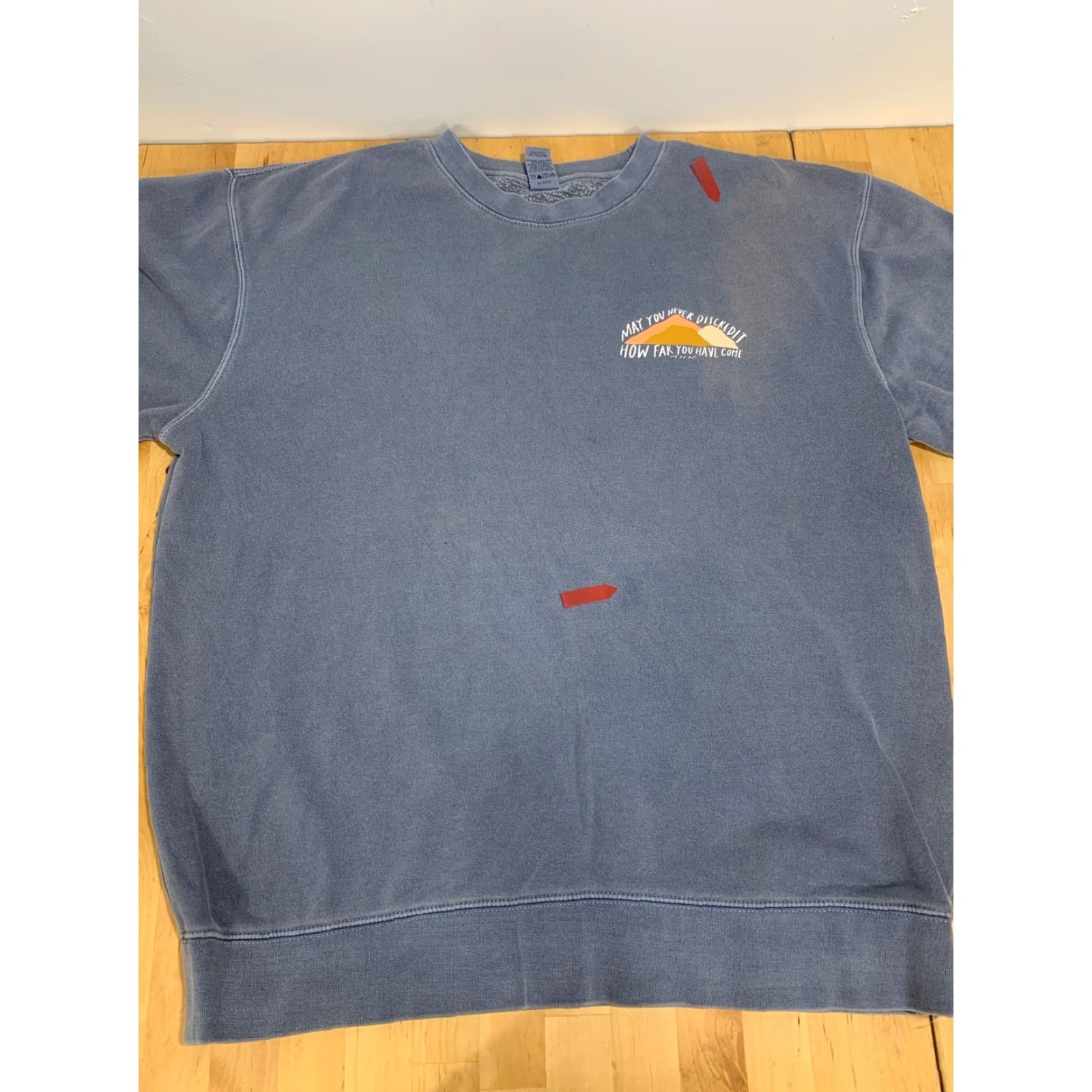 Vintage Independent Trading Company Pullover Sweatshirt Men L Blue Crew Neck Logo Solid Travel All Seasons Cotton Blend Size US L / EU 52-54 / 3 - 4 Thumbnail