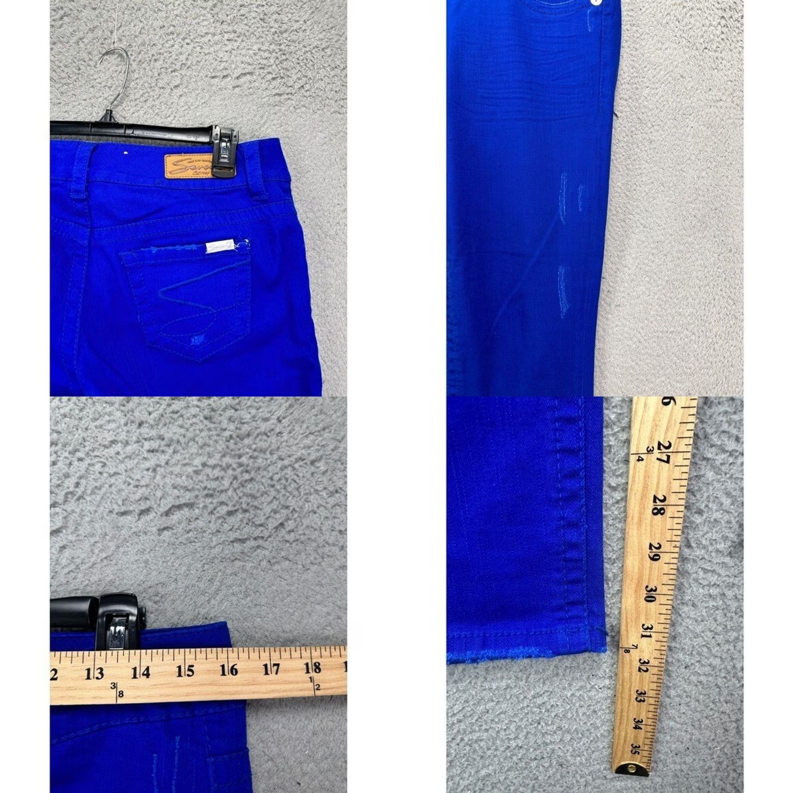 Vintage Seven7 Jeans Womens Blue Skinny Stretch Denim Pants 29 Casual Ladies 5 Pockets Size 29" - 8 Thumbnail