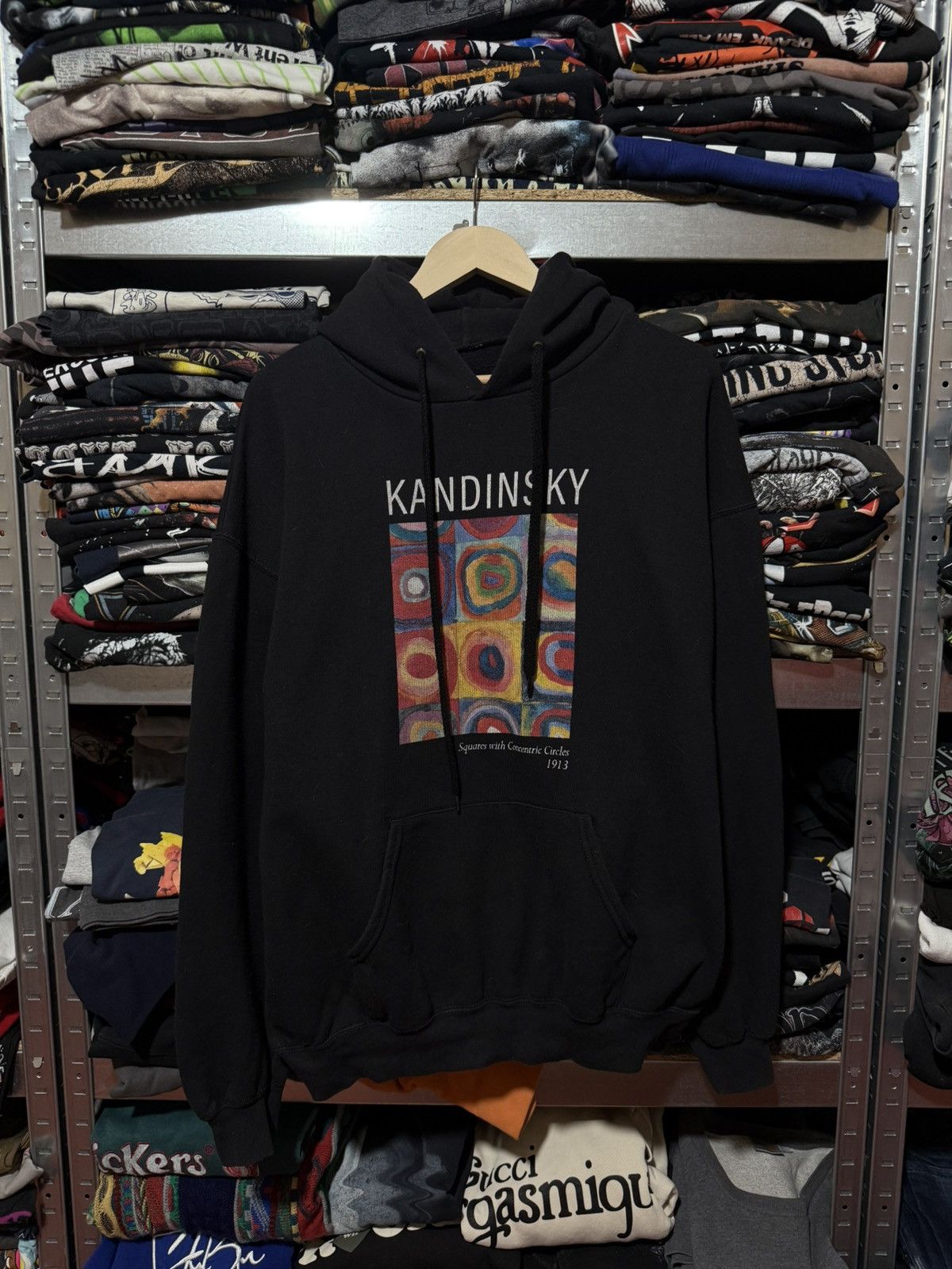 Vintage Vintage 90s Kandinsky Squares With Concentric Circles Hoodie Size US M / EU 48-50 / 2 - 1 Thumbnail