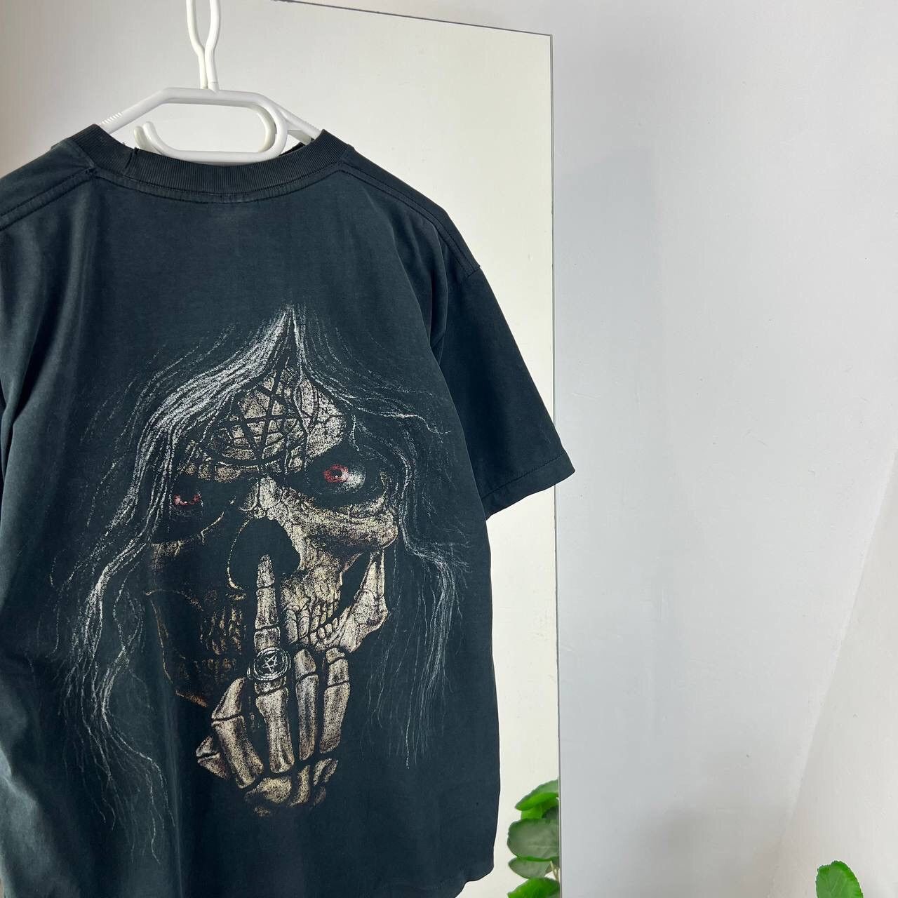 Vintage Vintage 90s Pentagram Skeleton Big Print Rock Skull Size US L / EU 52-54 / 3 - 8 Thumbnail
