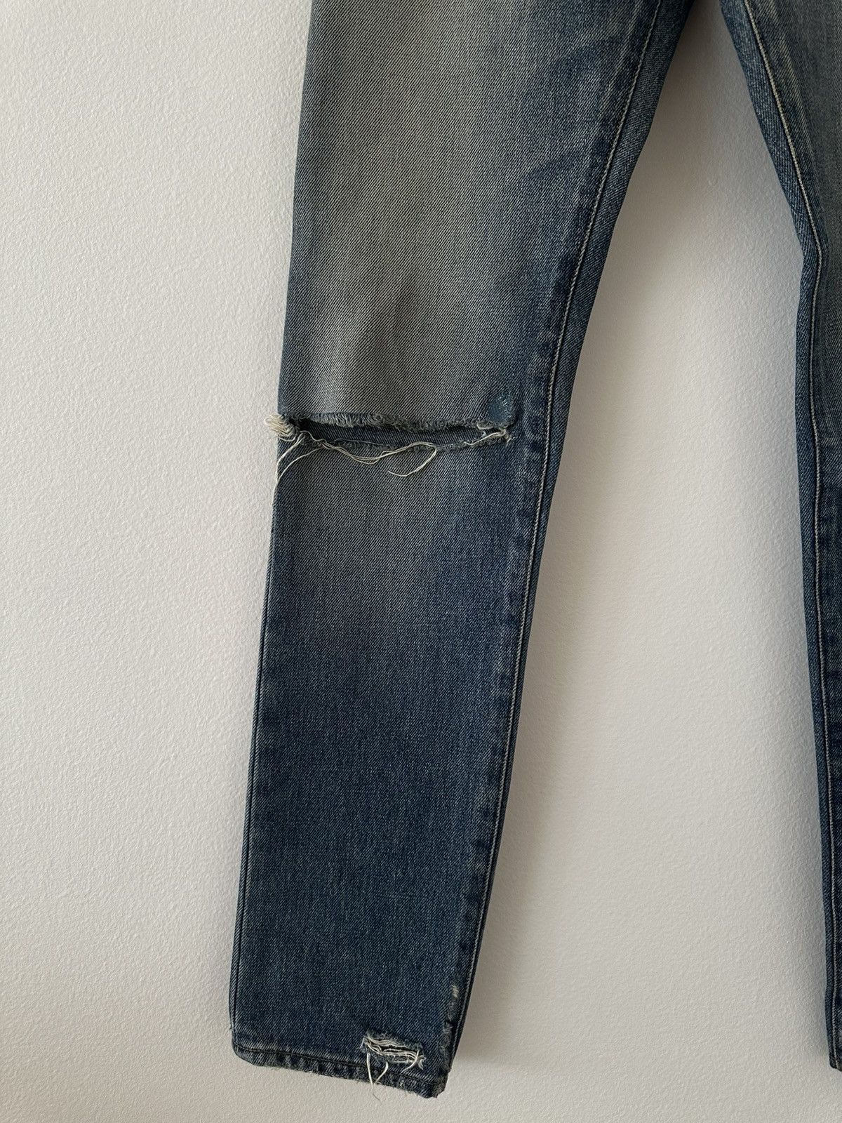 Saint Laurent Paris SS16 D10 Blue Jeans Knee Rip Mid Waist Size US 27 - 5 Thumbnail