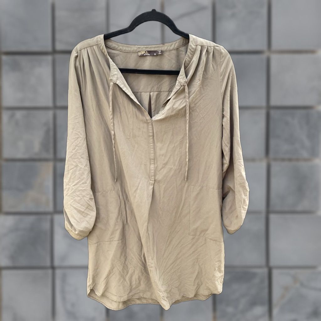 Prana Women's PrAna Green Solid V-Neck String Tunic Dress M Pocket Light Breath Yoga Size M / US 6-8 / IT 42-44 - 1 Thumbnail