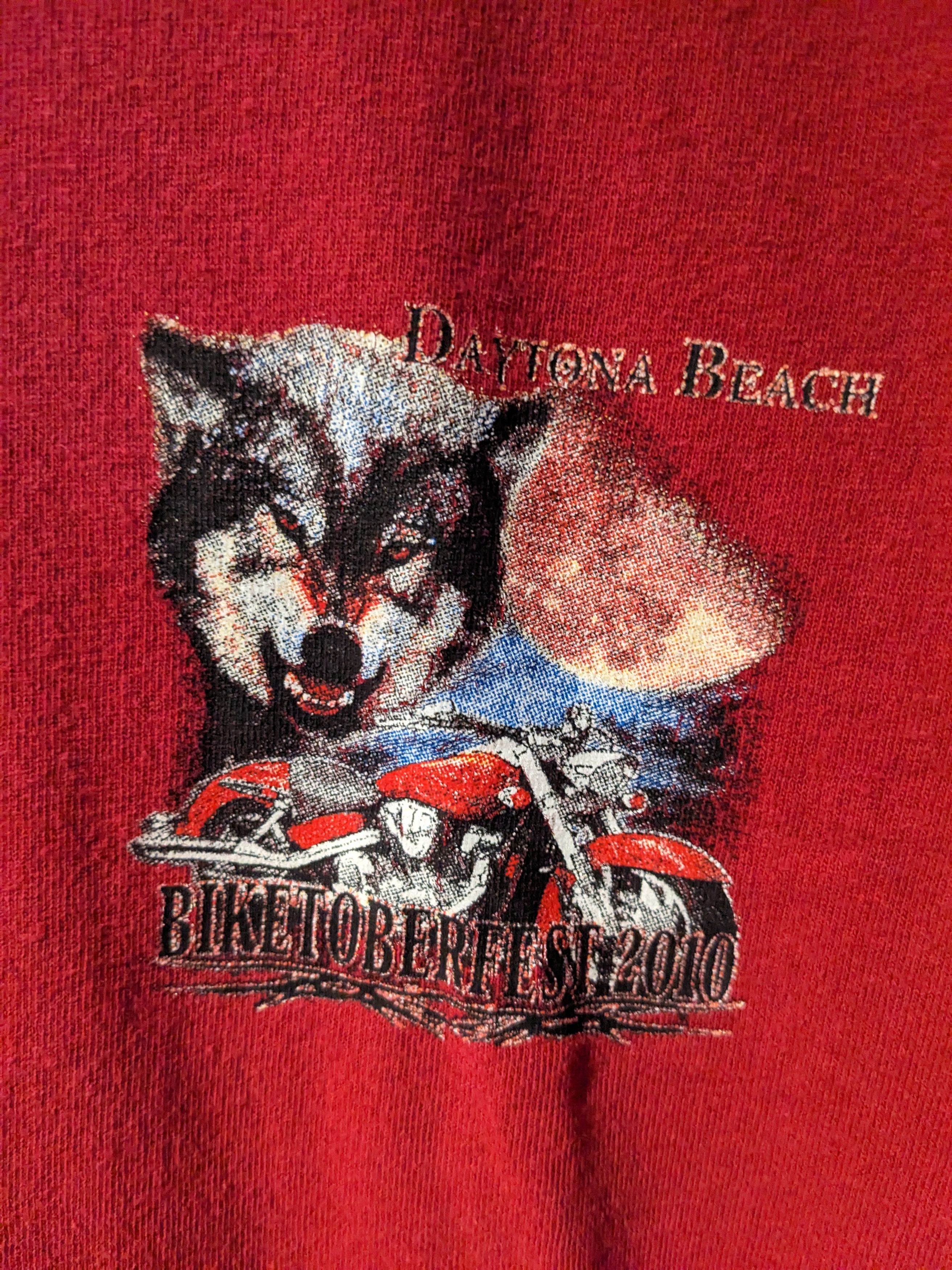 Harley Davidson × Vintage Vintage 2010 Biketoperfest Daytona Beach Wolf Animal T-Shirt Size US XL / EU 56 / 4 - 6 Thumbnail