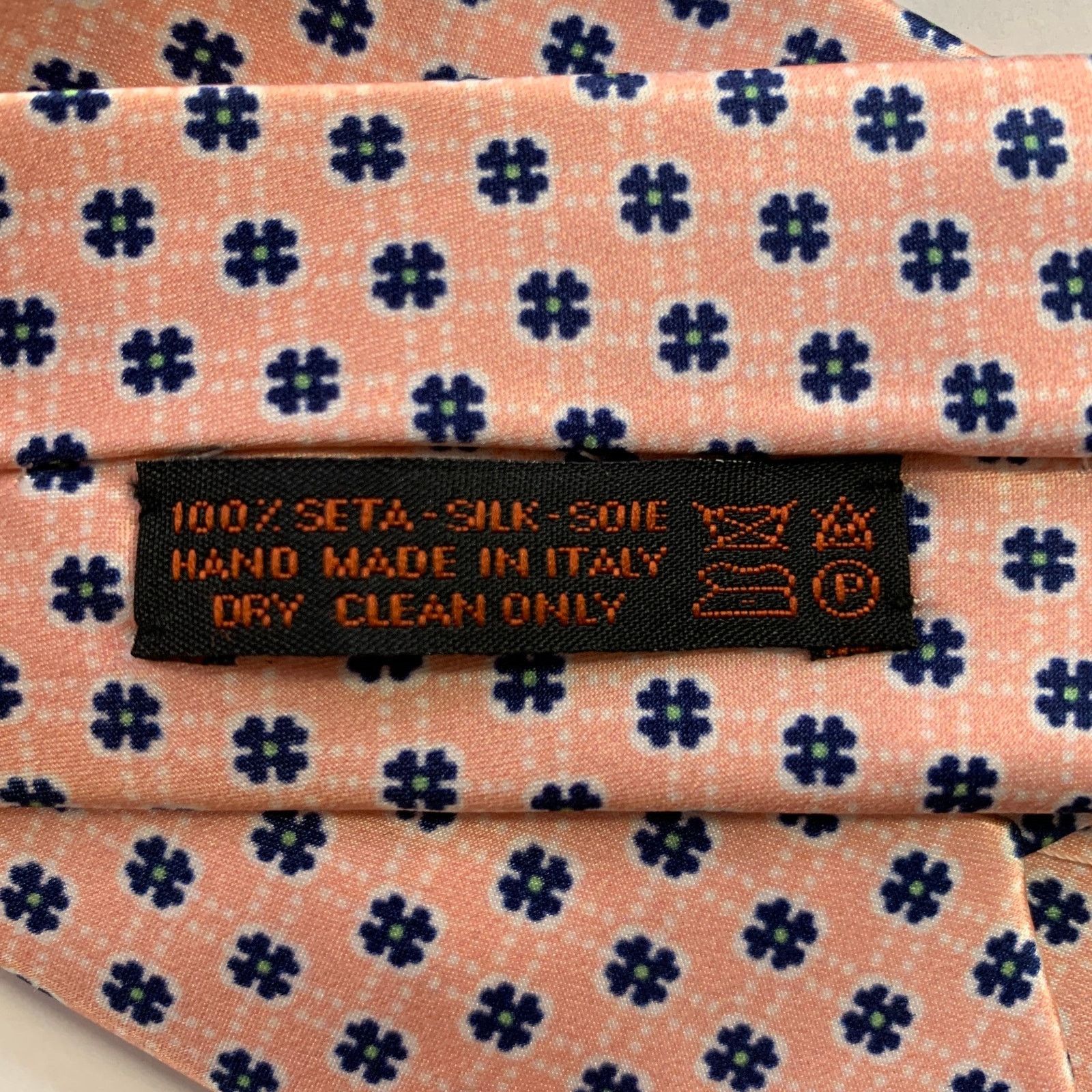 Dolcepunta DOLCEPUNTA Pink Navy Floral Silk Tie Size ONE SIZE - 4 Thumbnail