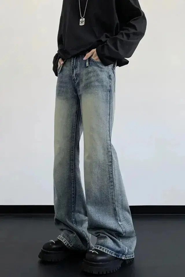 Japanese Brand Blue Washed Flared Denim Pant Size US 32 / EU 48 - 1 Thumbnail