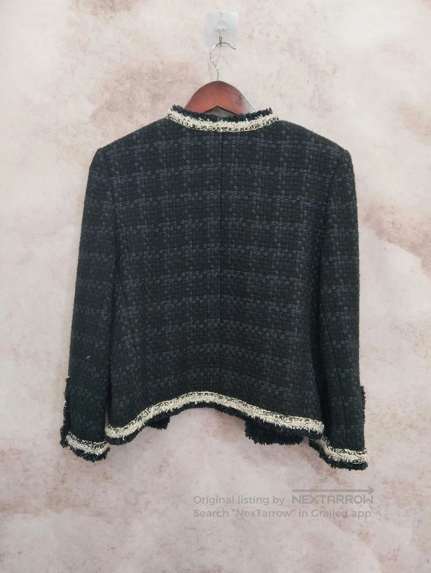Saint Laurent Paris SAINT LAURENT Black Tweed Woven Jacket. Size M / US 6-8 / IT 42-44 - 2 Thumbnail