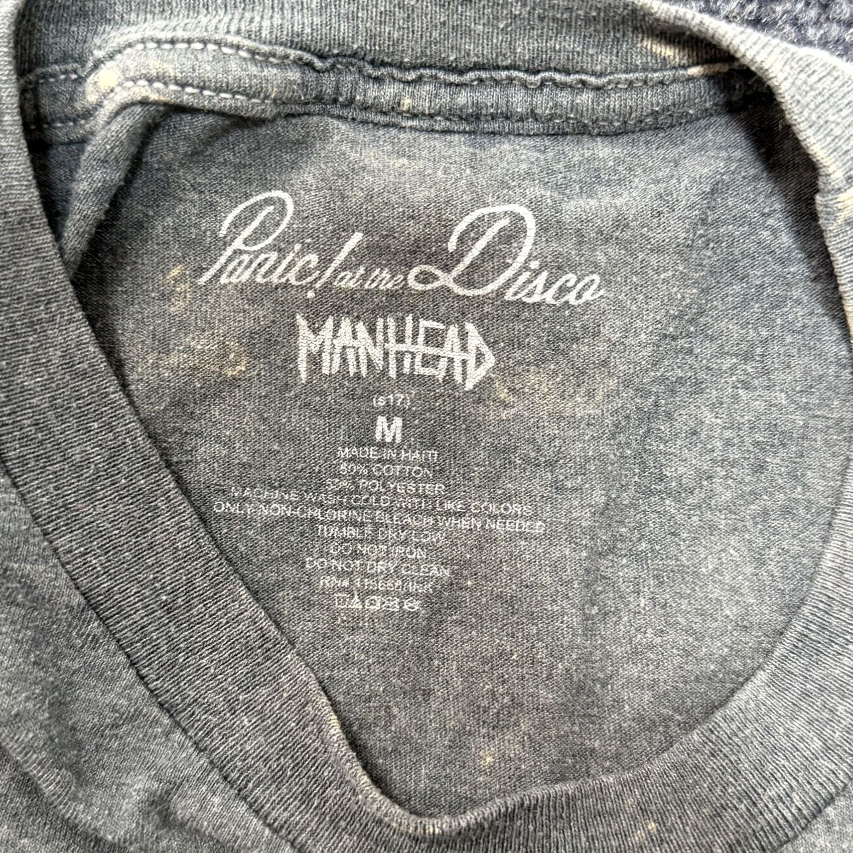 Logo 7 Panic! At The Disco Shirt Mens Medium Gray Script Logo Band Tee Size US M / EU 48-50 / 2 - 4 Thumbnail