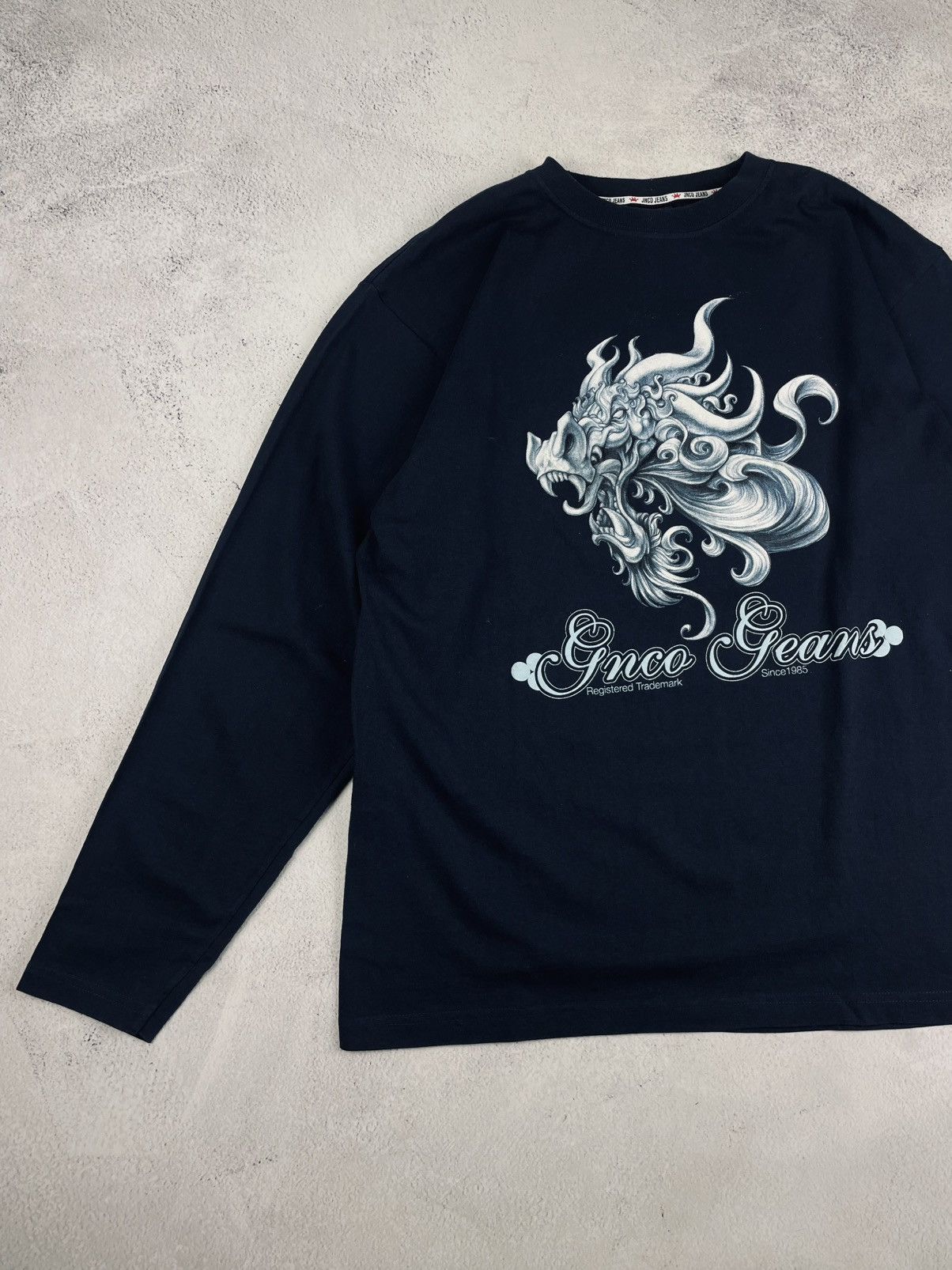 JNCO JNCO Jeans Shirt Navy Dragon 90s Graphics Double Sided Y2K Size US XL / EU 56 / 4 - 3 Thumbnail