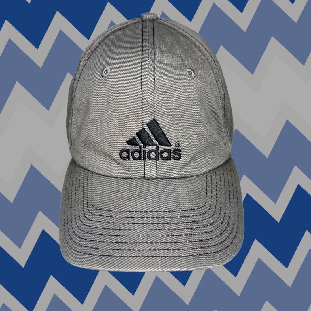 Adidas VINTAGE Adidas Hat Cap Gray Strapback OSFM Embroidered Logo Baseball Cap Men One Size Floyd? Size ONE SIZE - 1 Thumbnail