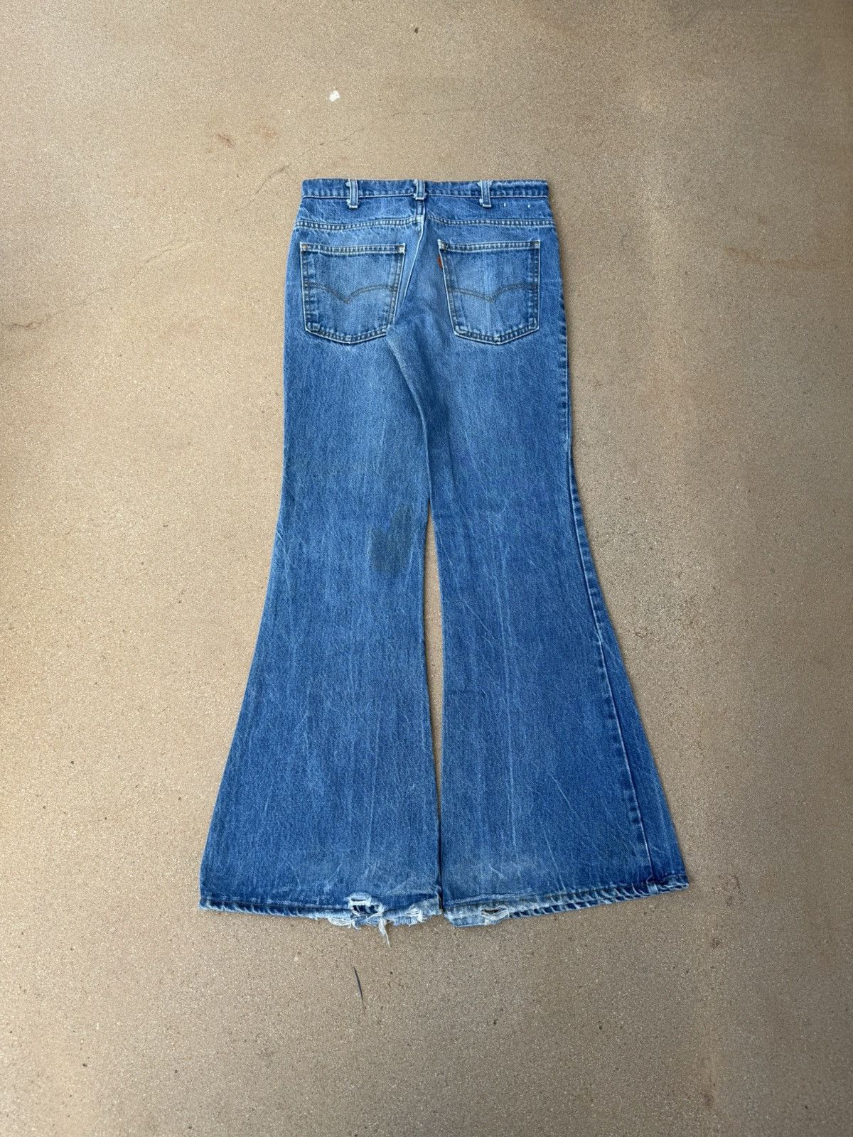 Levi's Vtg 70’s Levi’s 684 Orange Tab Bellbottom Flare Jeans 31x32 Size US 31 - 2 Thumbnail