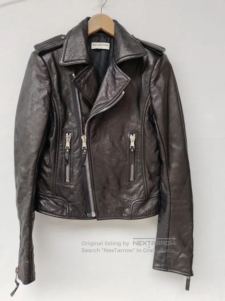 Balenciaga Balenciaga Black biker leather jacket Size S / US 4 / IT 40 - 3 Thumbnail