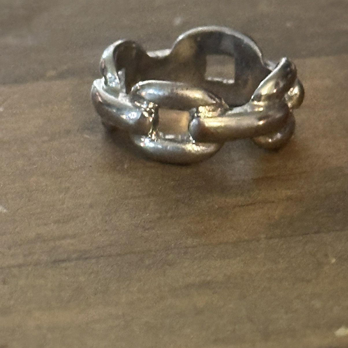 Other Silver tone chunky link ring Size ONE SIZE - 6 Thumbnail