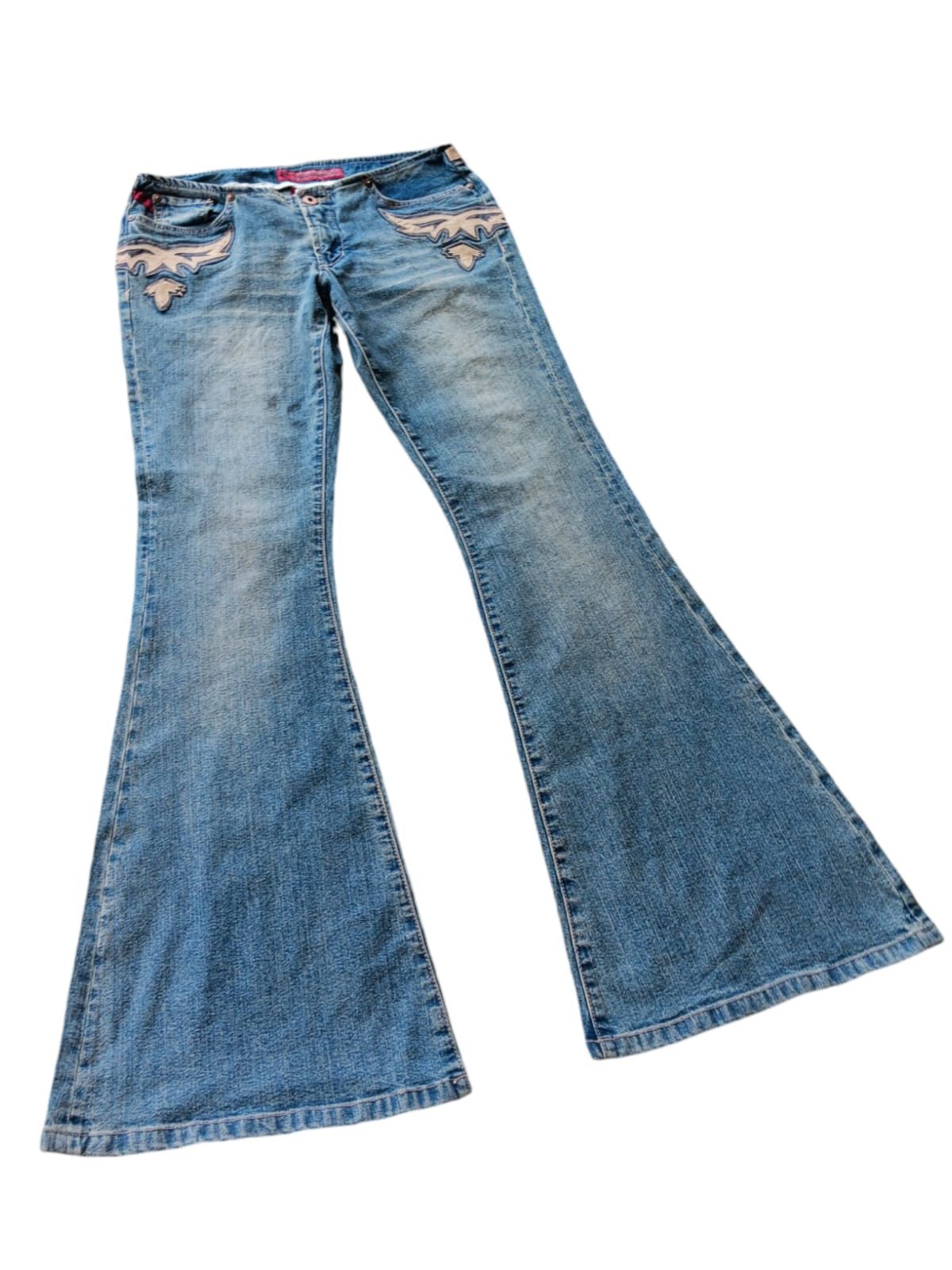 Parasuco 🤤RARE🤤paracuso leather patch super flared jeans | unisex Size US 30 / EU 46 - 1 Thumbnail