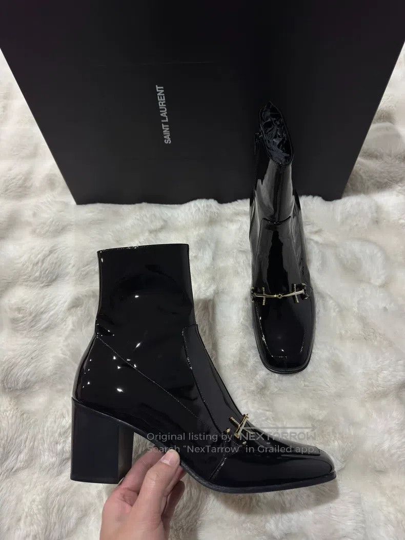 Saint Laurent Paris Saint Laurent Paris Black Gold Men's Boots Leather Boots Size US 8.5 / EU 41-42 - 6 Thumbnail