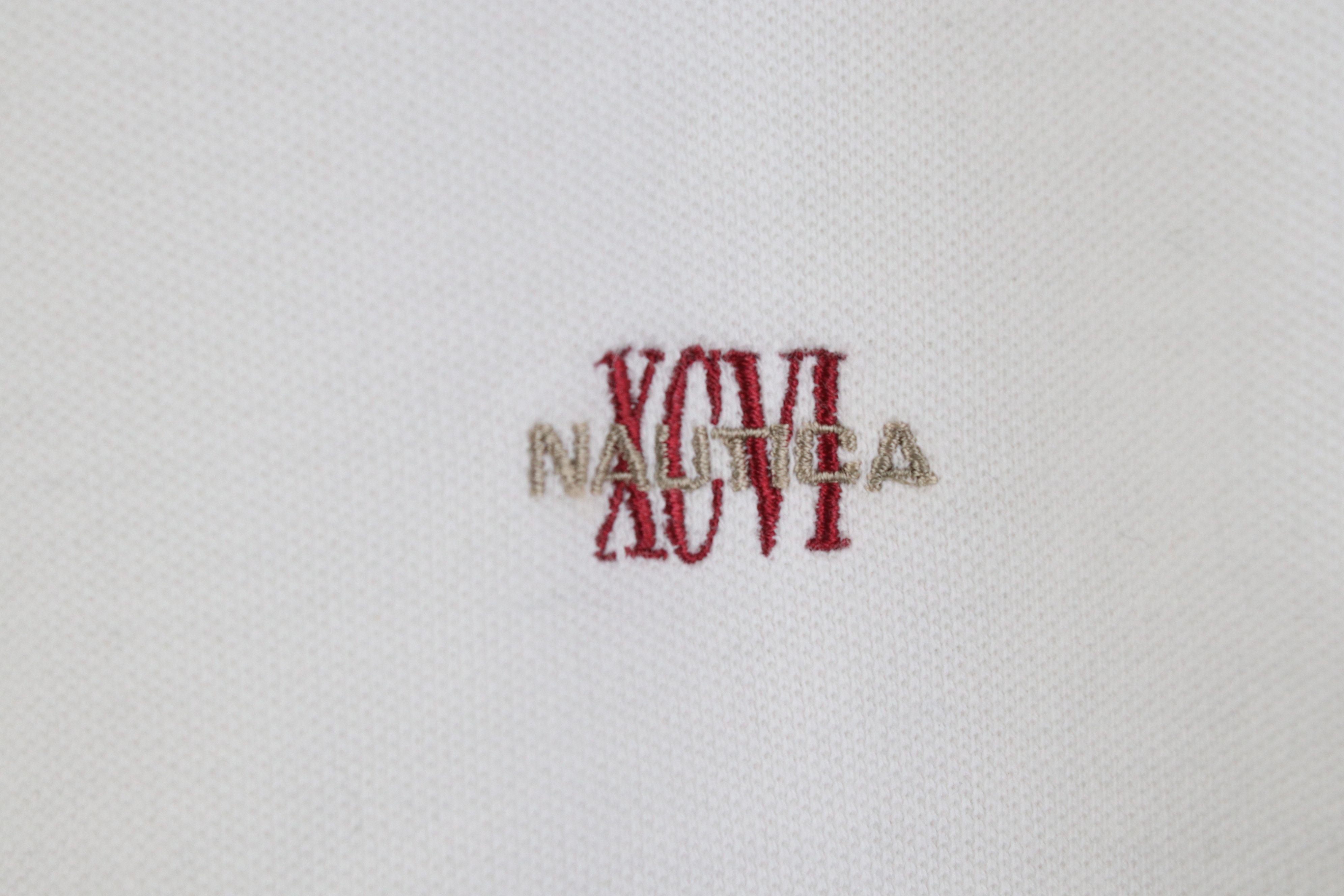 Nautica Vintage 90s Nautica Short Sleeve Henley T-Shirt White Cotton Size US L / EU 52-54 / 3 - 4 Thumbnail