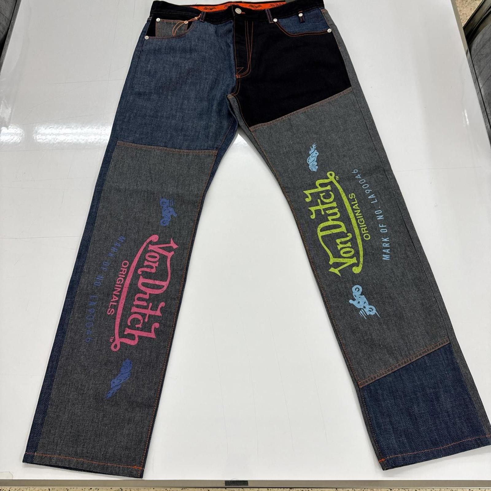 Von Dutch Von Dutch Originals Patchwork Jeans Scotty Blue Size 36x34 Size US 36 / EU 52 - 1 Thumbnail