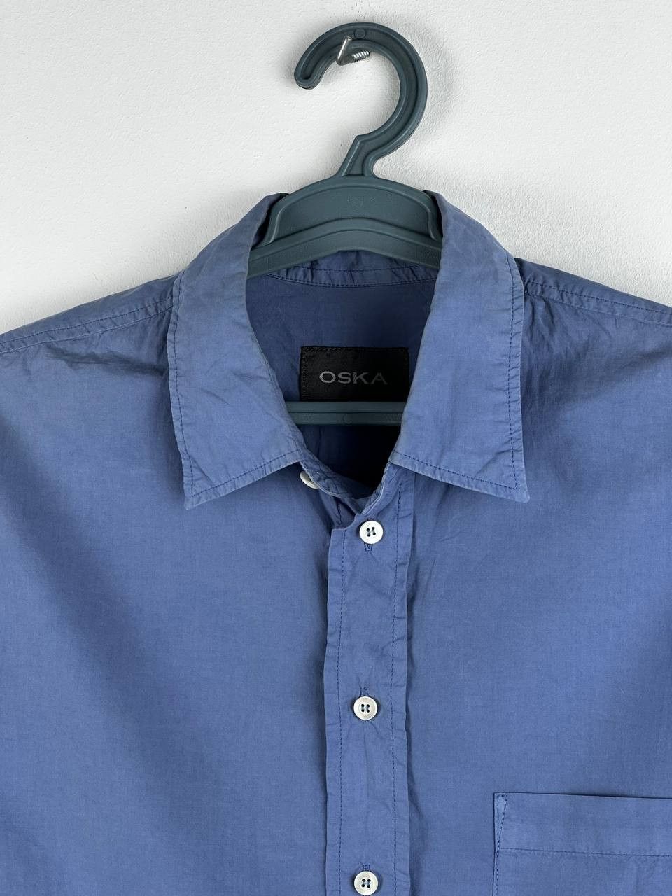 Designer OSKA Luxury Short Sleeve Shirt Blue Size US L / EU 52-54 / 3 - 4 Thumbnail