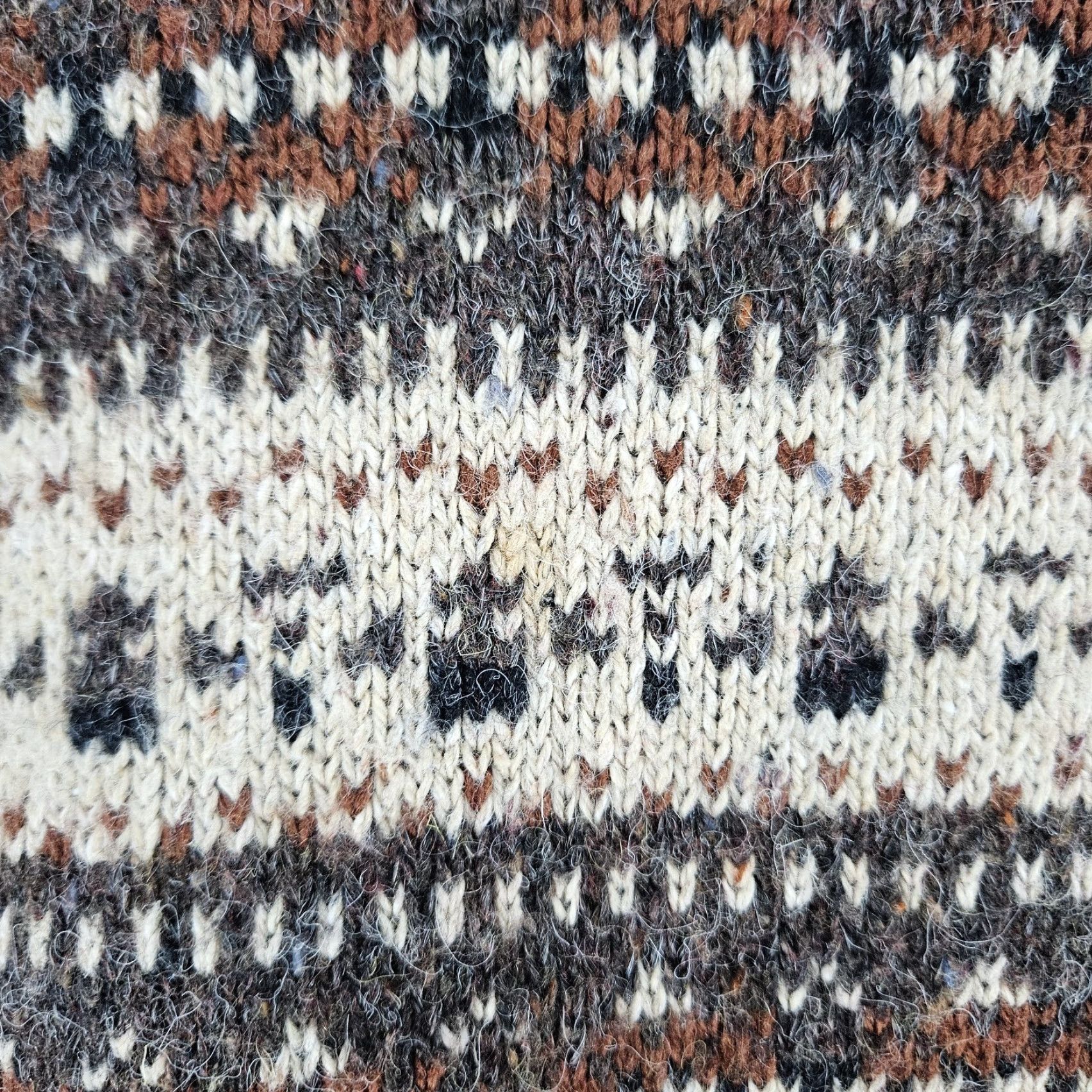 Vintage VINTAGE Arizona Jean Co Brown Wool Blend Knit Fair Isle Pullover V Neck Sweater M Mens Pullover Knit Wool Fair Isle Brown M Size US M / EU 48-50 / 2 - 5 Thumbnail