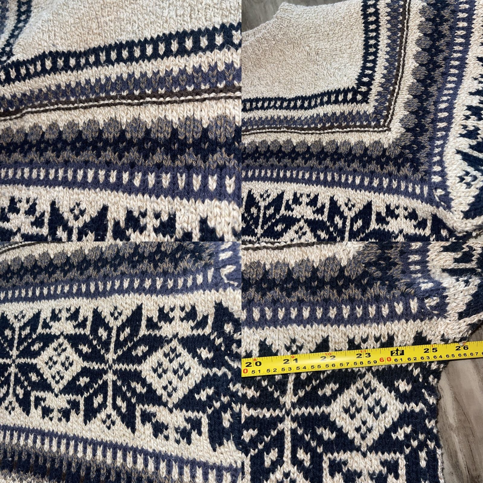 Vintage VINTAGE Fieldmaster Men's Sweater Crewneck 2XL Tan Blue Snowflakes Winter Ski Pattern Knit USA Regular Mens Size US XXL / EU 58 / 5 - 9 Thumbnail