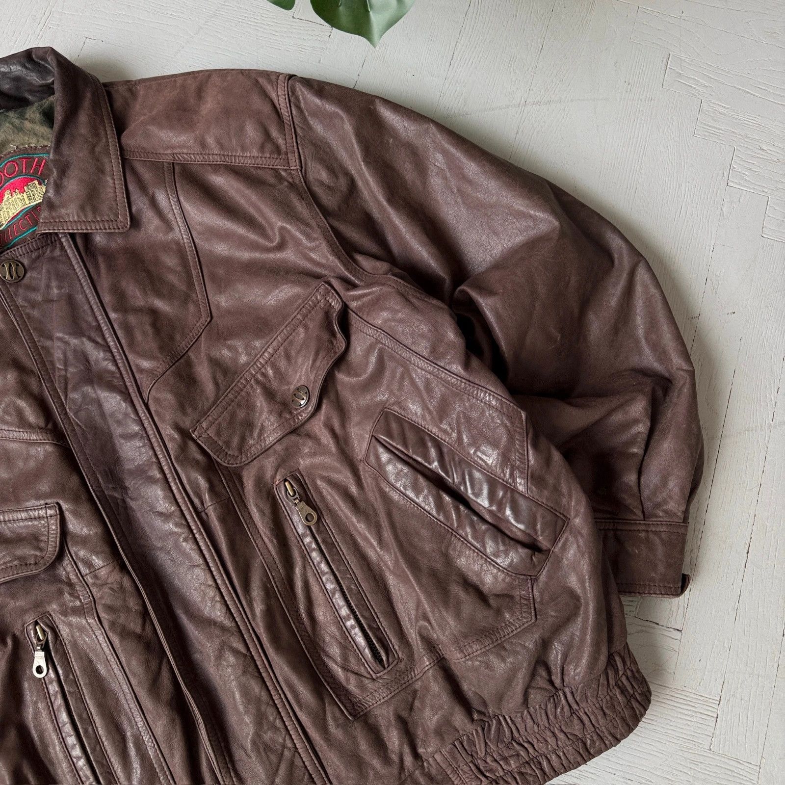Vintage Vintage Real Leather Italian Style Collared Gangster Jacket Size US XXL / EU 58 / 5 - 3 Thumbnail