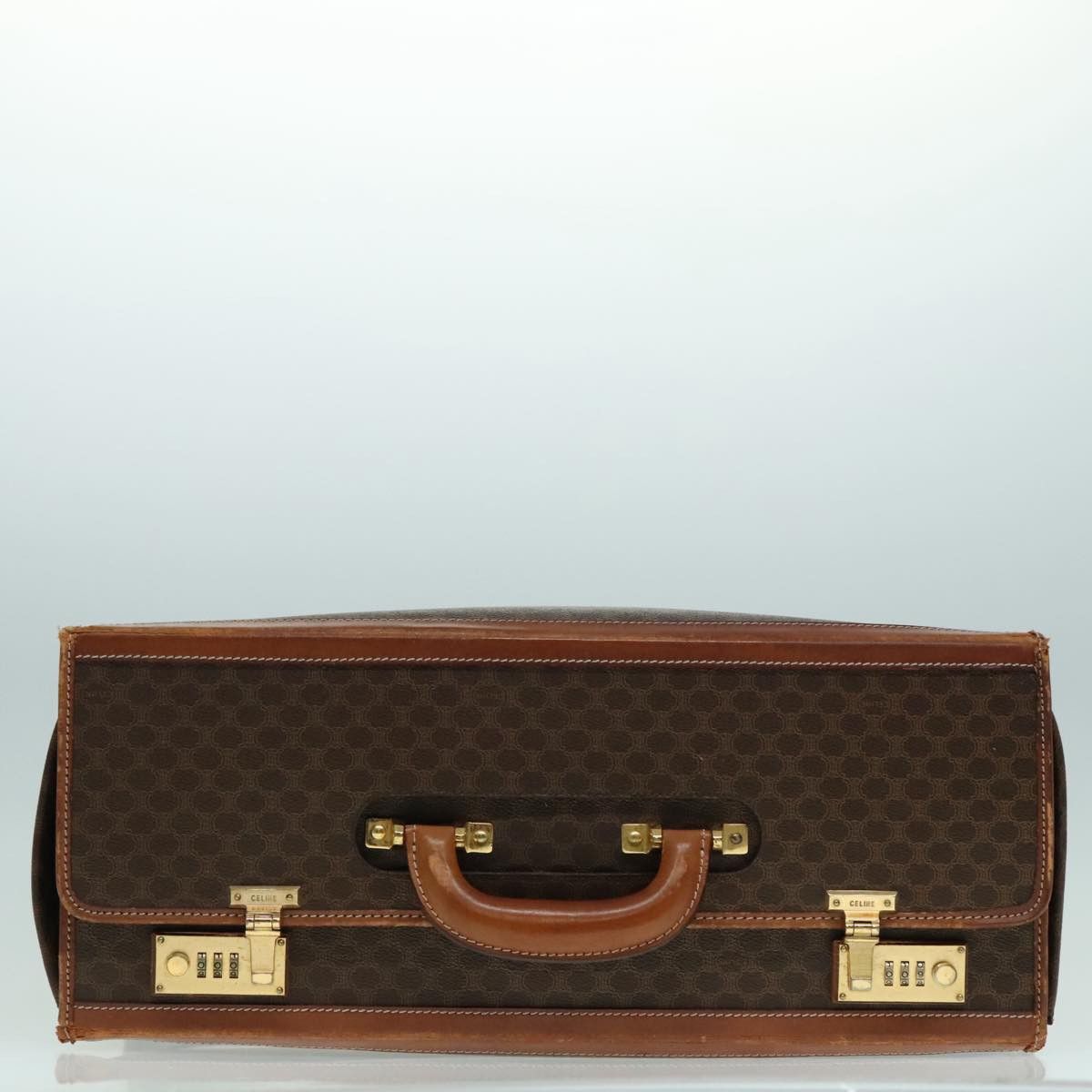 Celine CELINE Macadam Canvas Trunk Pvc Leather Gold Brown Size ONE SIZE - 6 Thumbnail