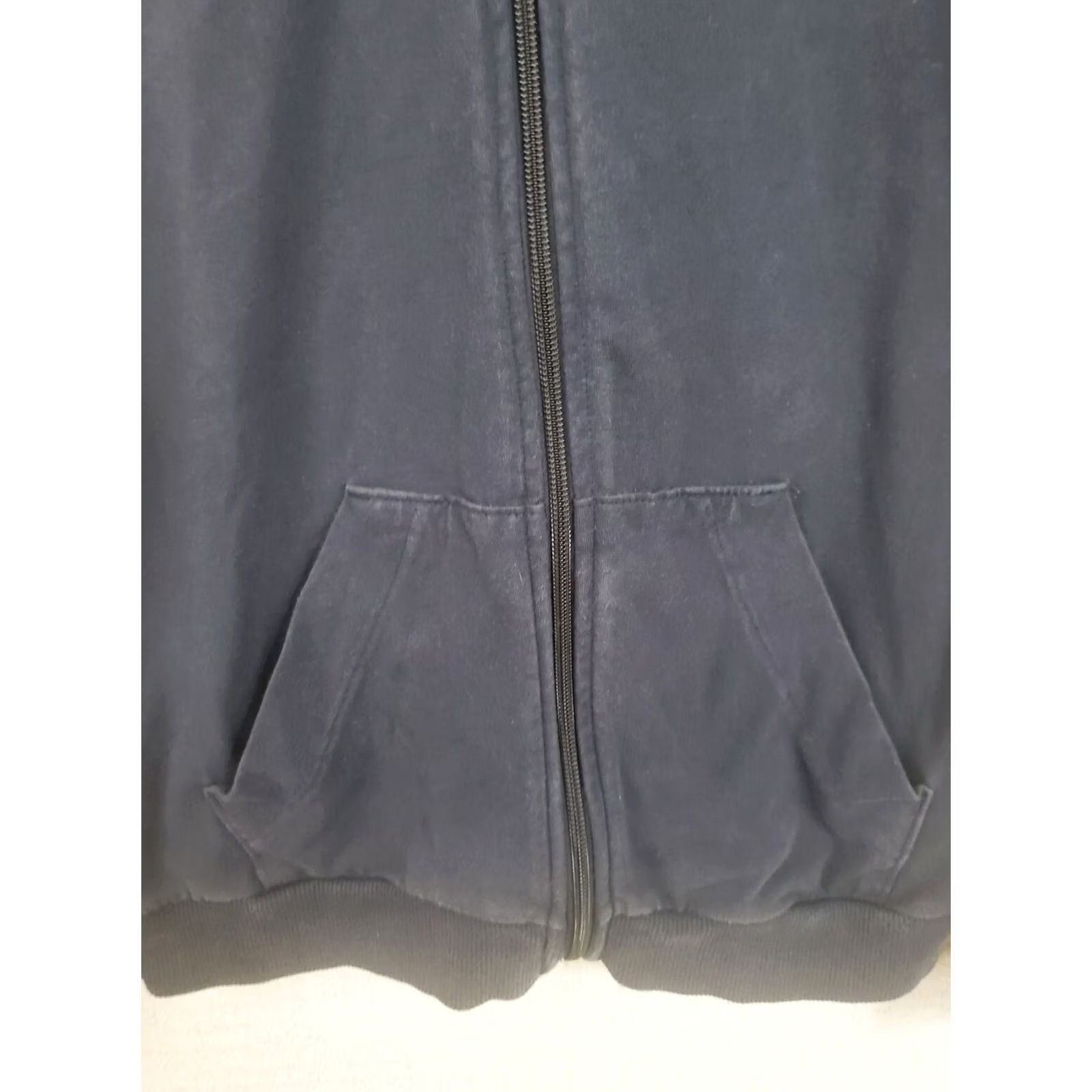 Adidas Adidas Men's S Navy Blue Full Zip Hooded Track Jacket Three Stripes on Arms & Shoulders, 36 in Chest, Jersey, Polyester, Regular Size, Jacket, Men Size US S / EU 44-46 / 1 - 6 Thumbnail