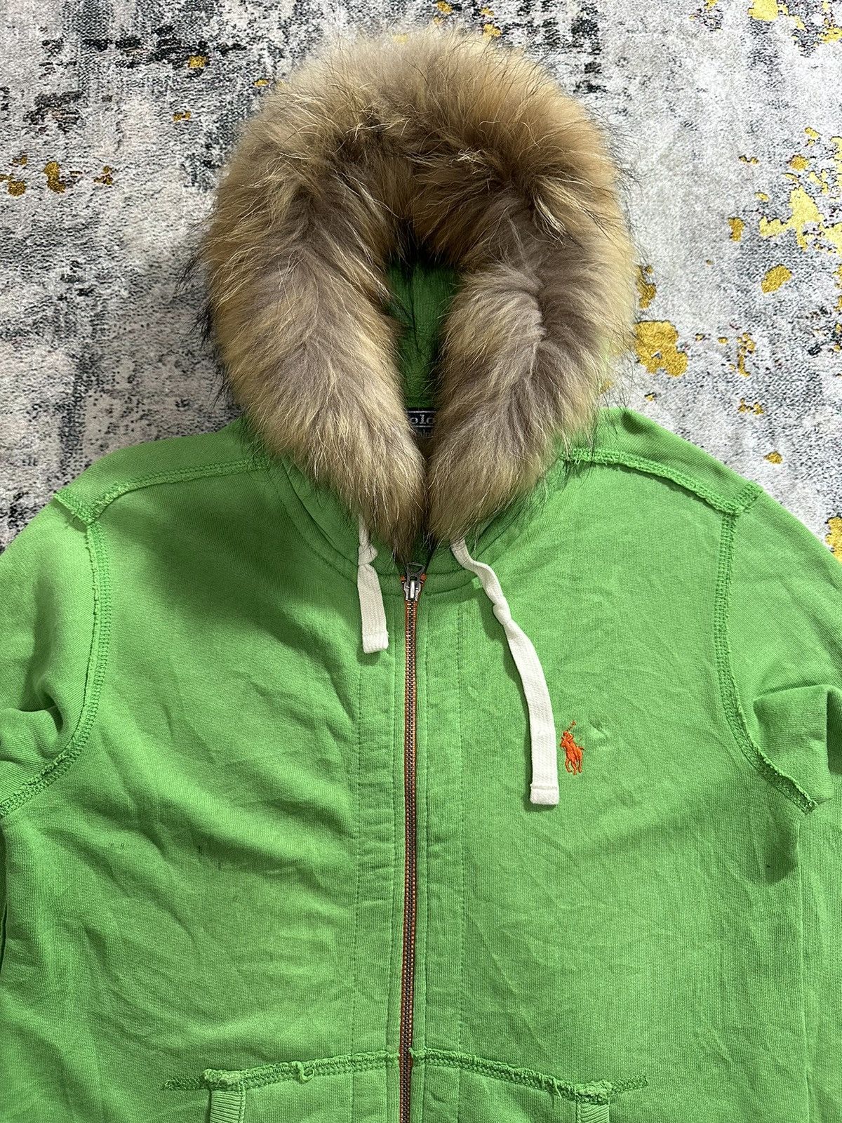 If Six Was Nine × Le Grande Bleu (L.G.B.) × Polo Ralph Lauren DISTRESSED POLO RL FUR ZIP HOODIE IfSixWasNine LGB STYLE Size US S / EU 44-46 / 1 - 3 Thumbnail