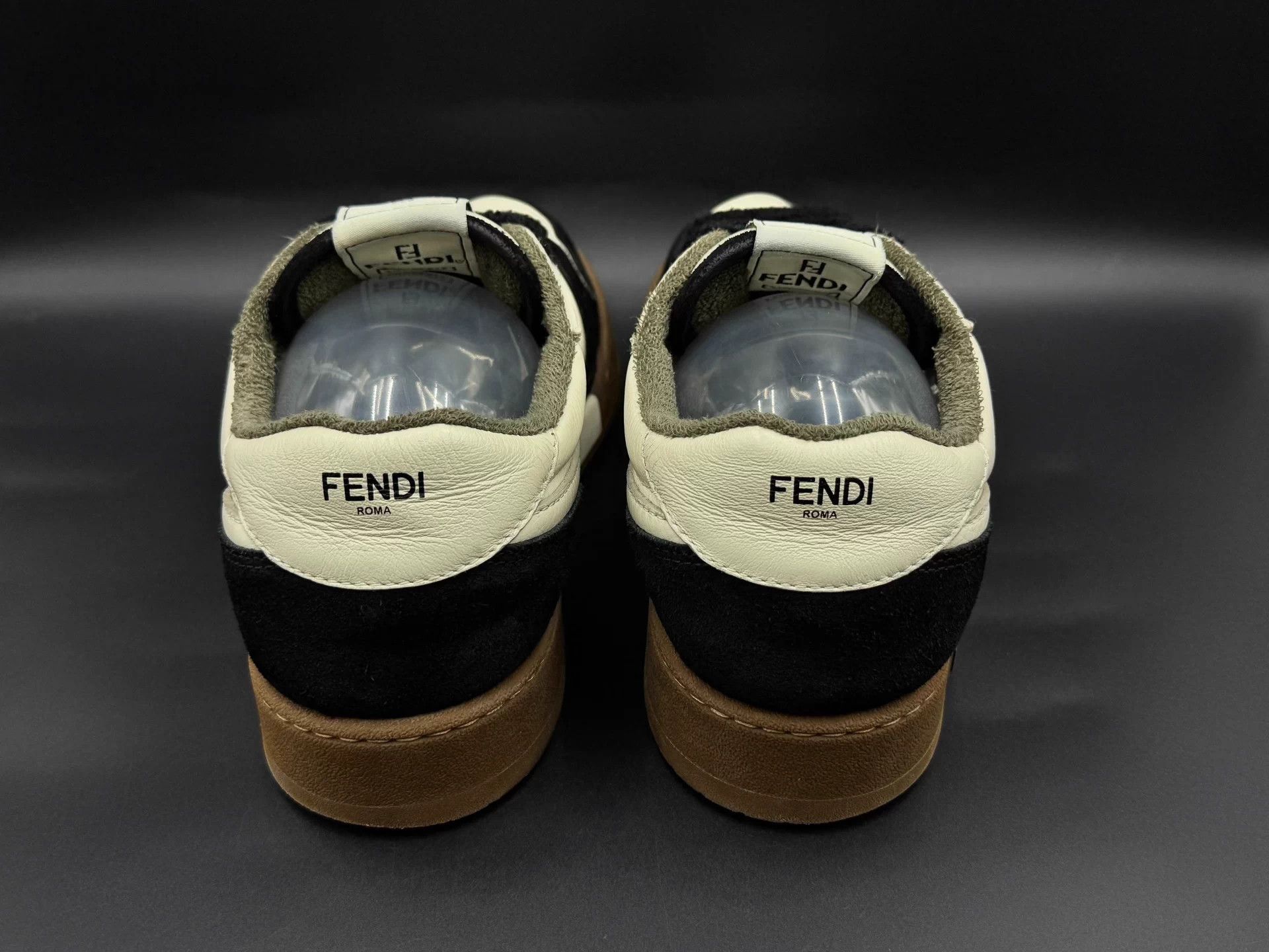 Fendi FENDI Match Leather Colorblocked Sneakers Men's Black White Size US 8 / EU 41 - 5 Thumbnail