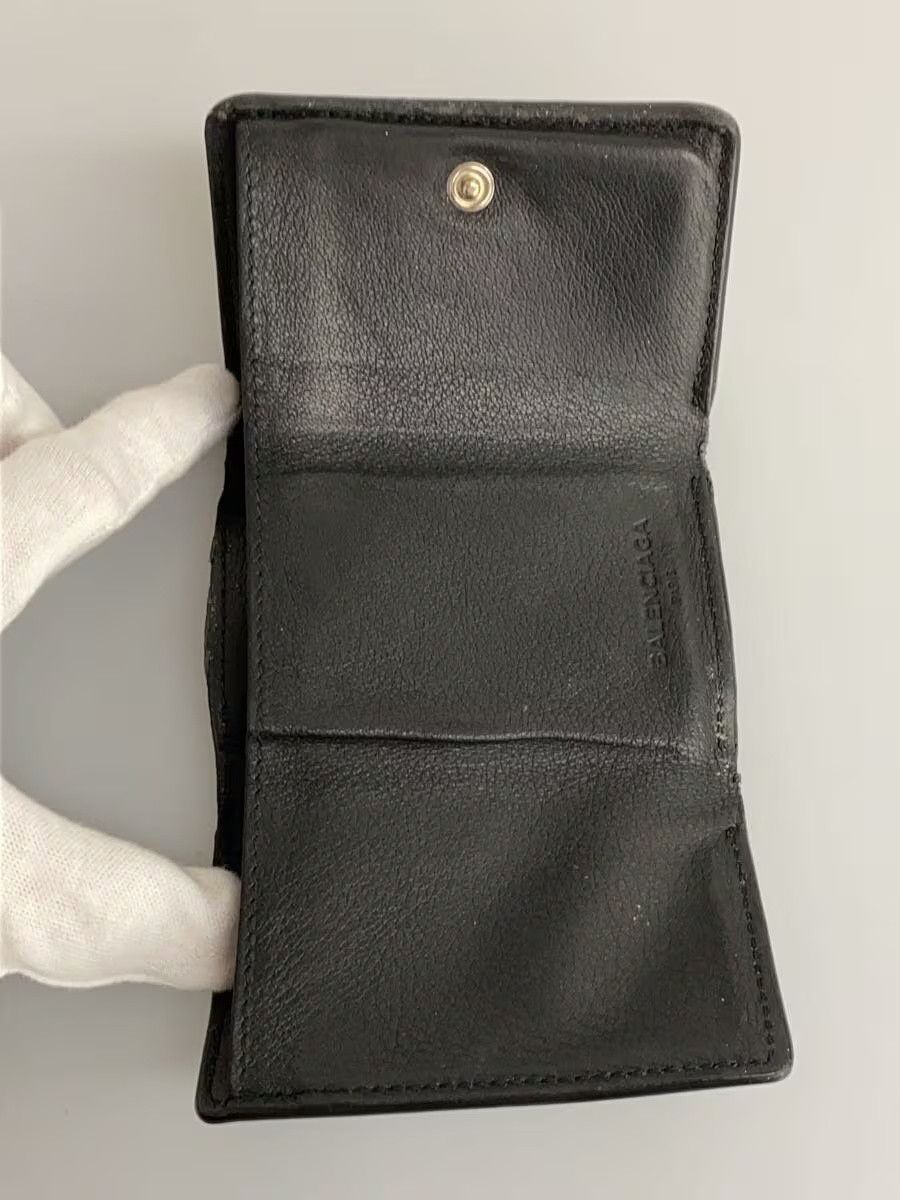 Balenciaga Balenciaga Sheep Leather Tri-Fold Wallet Black Size ONE SIZE - 4 Thumbnail