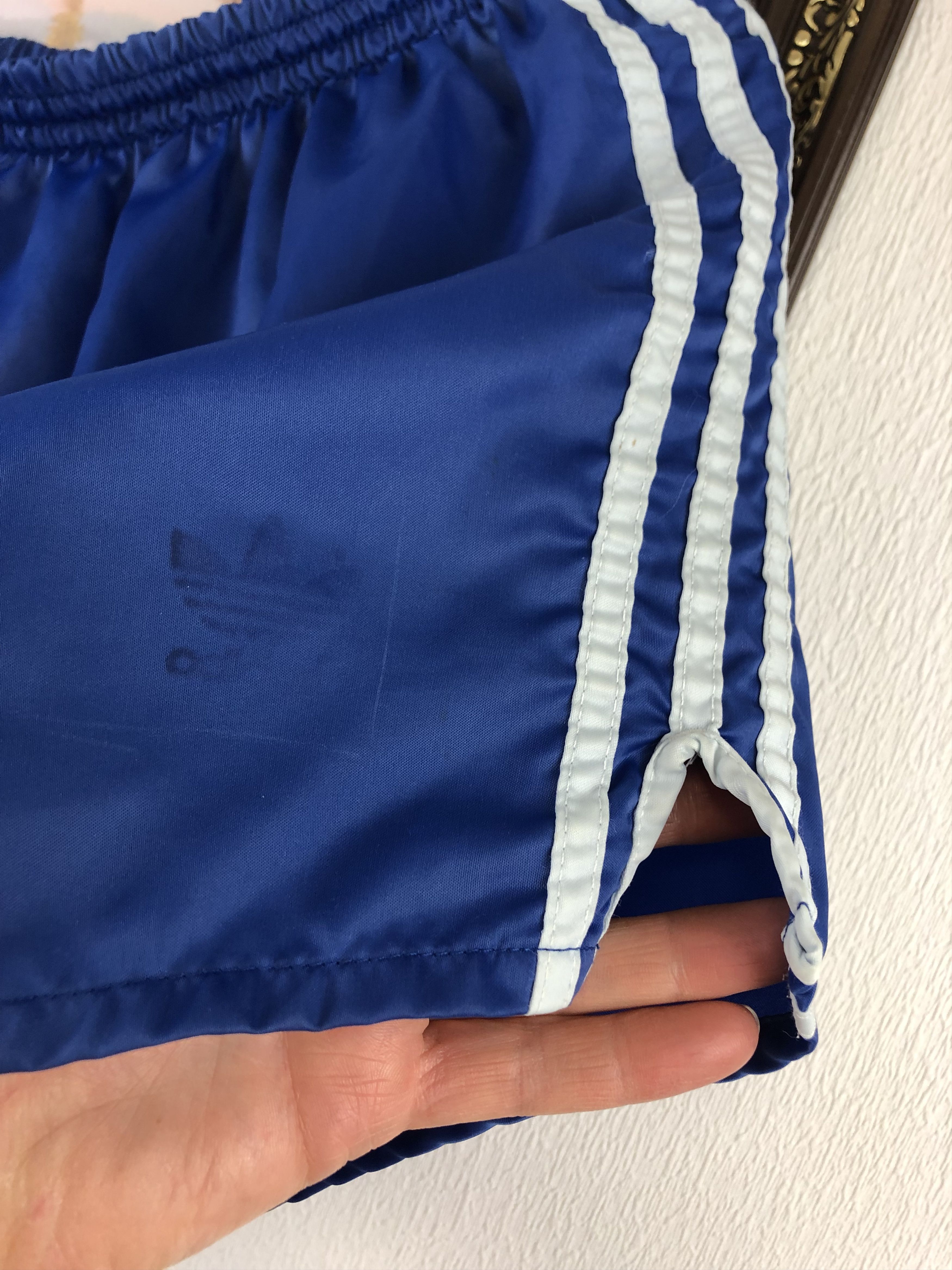 Adidas Vintage France Football Nylon Shorts Rare Soccer Blue Size US 34 / EU 50 - 5 Thumbnail