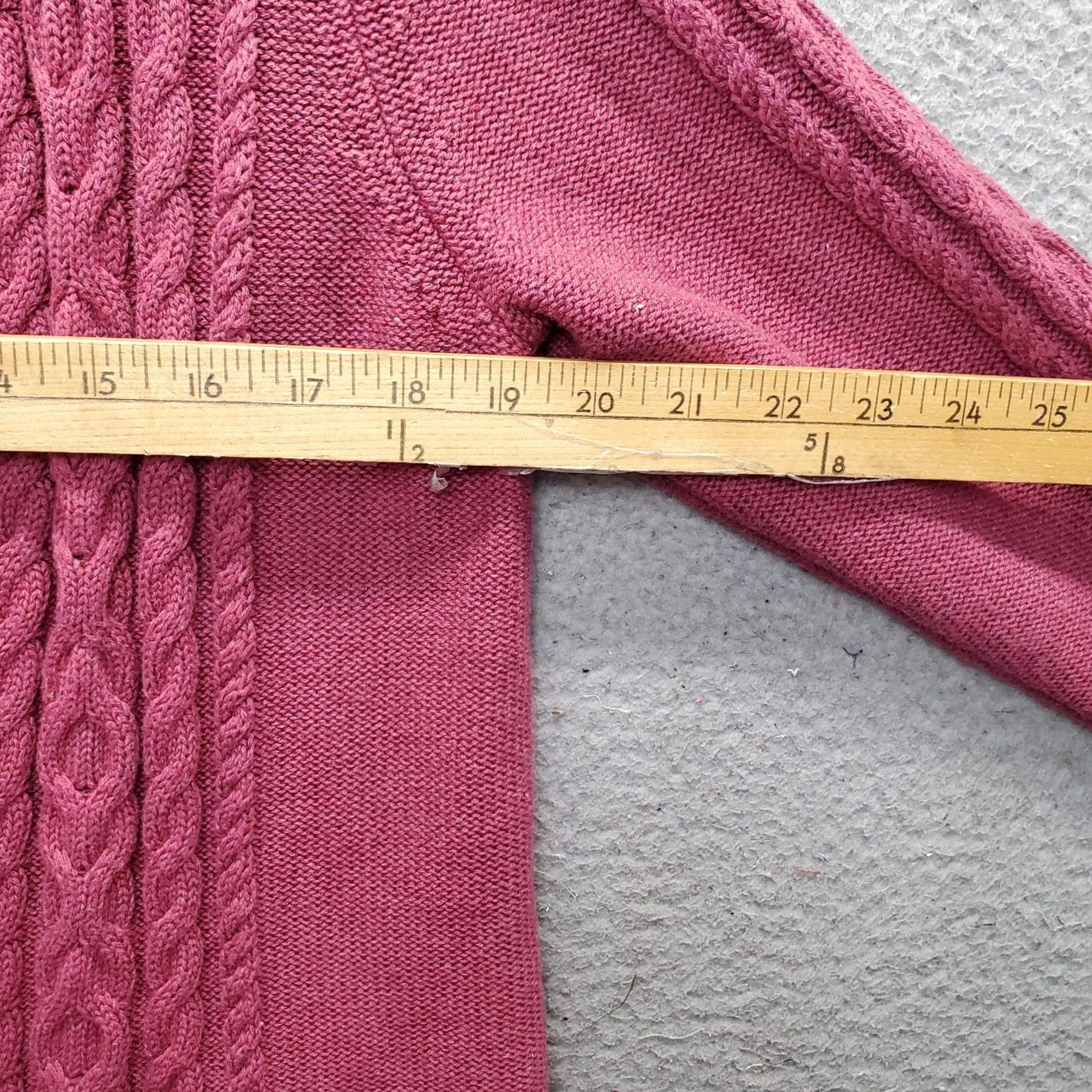 Vintage L.L. Bean Cardigan Sweater Womens Large Pink Chunky Knit Long Sleeve Open Front Size L / US 10 / IT 46 - 4 Thumbnail