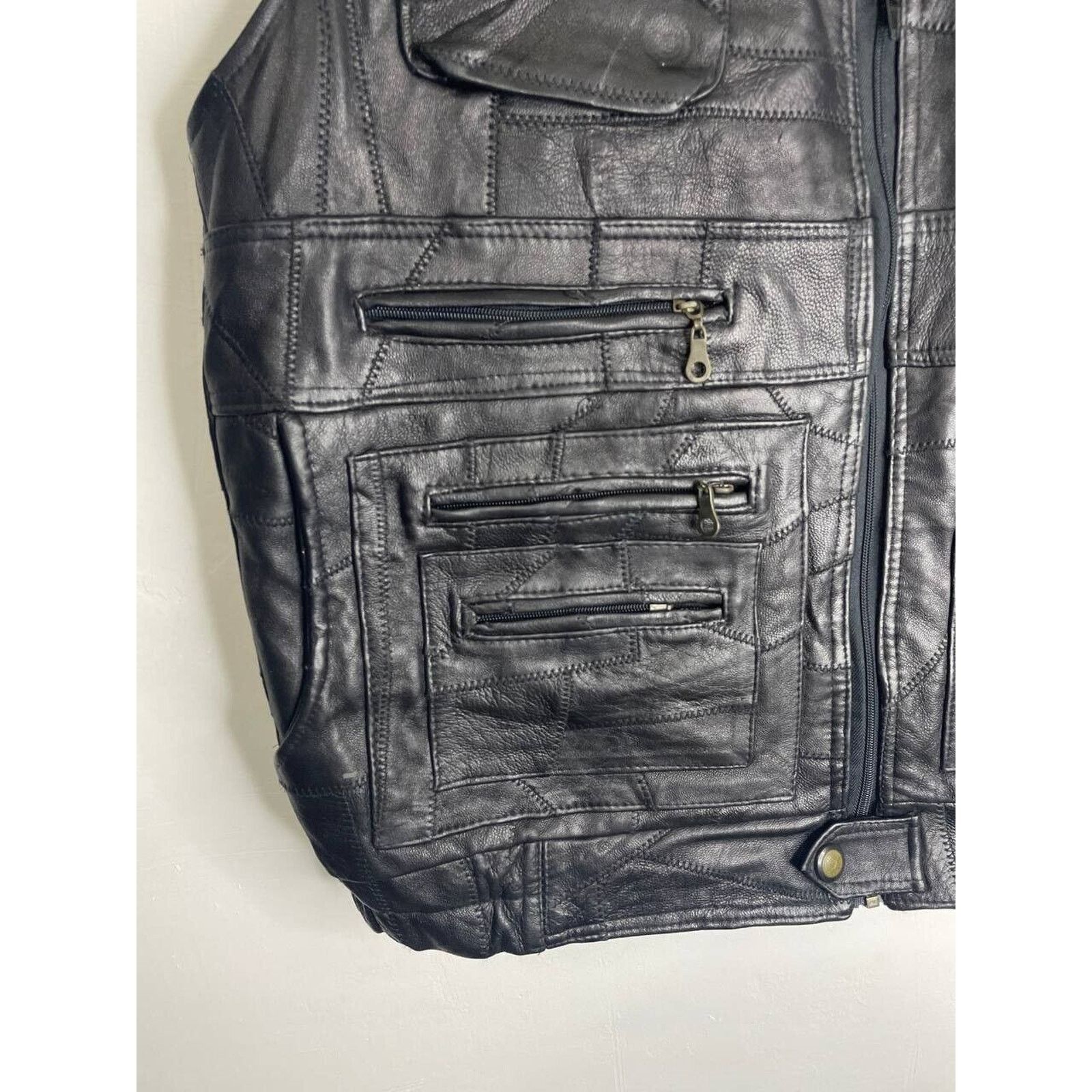 Vintage Vintage Black Leather Utility Vest with Multi Pockets Size L Size US L / EU 52-54 / 3 - 2 Thumbnail